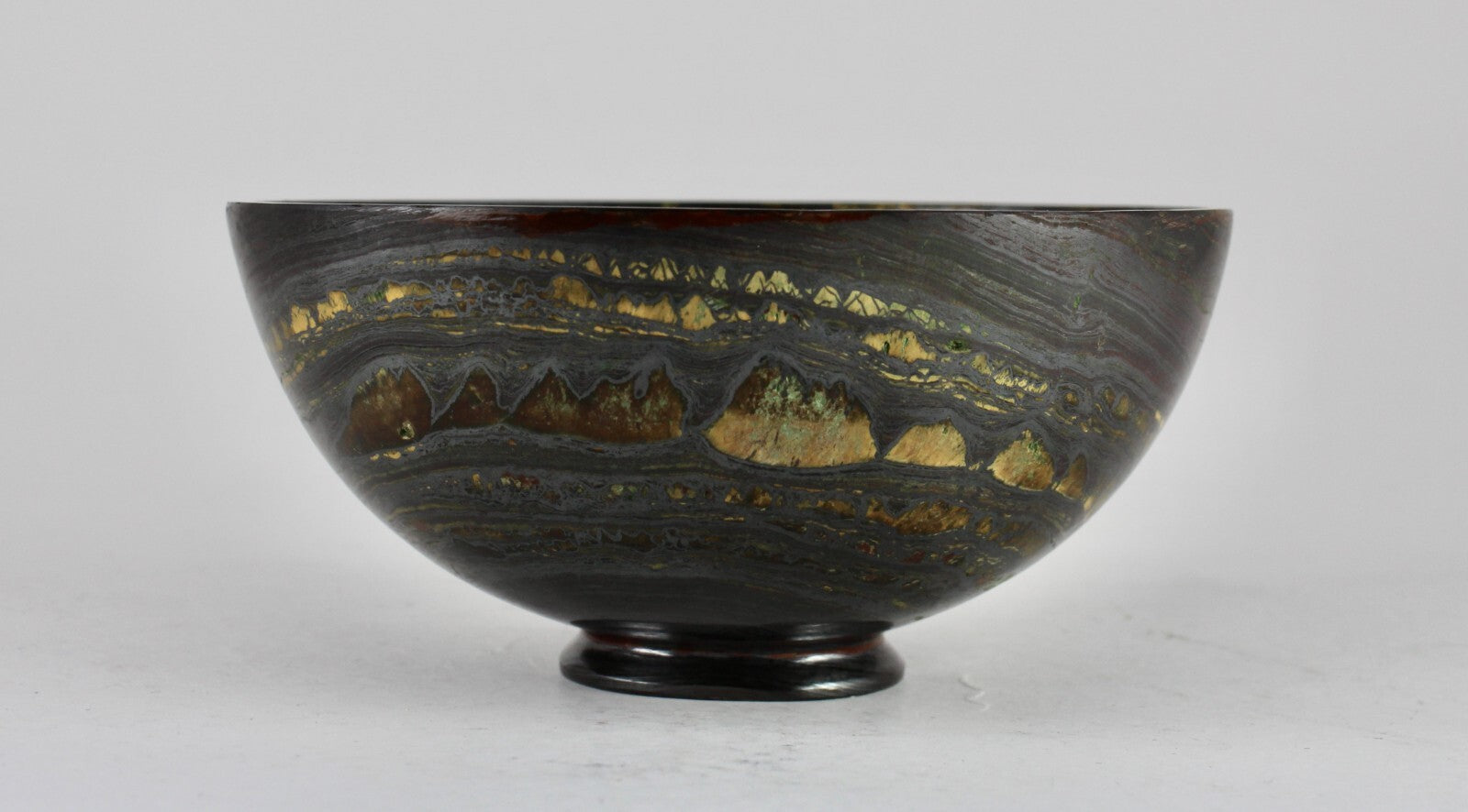 Handcrafted 4.5" Natural Tiger Eye 1565 Ct Gemstone Round Bowl Home Decor