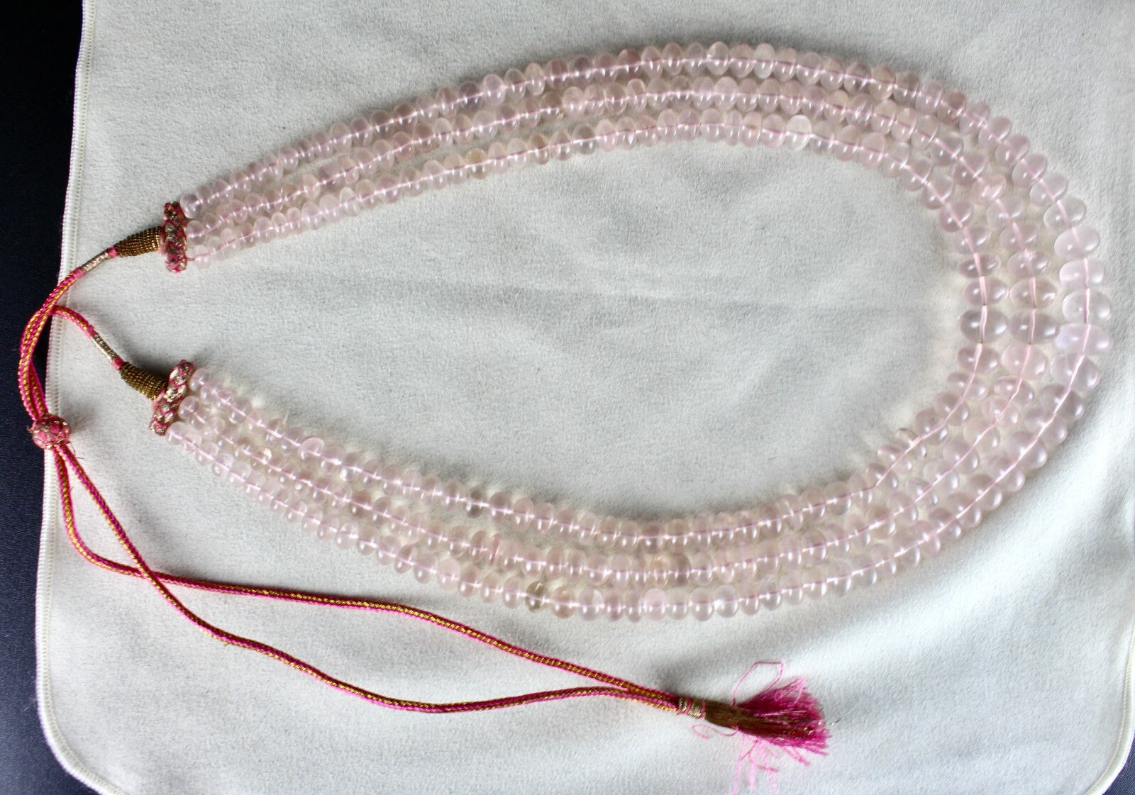 Certified Natural Rose Quartz Beads Round 1050 Ct Big Gemstone Pink Necklace