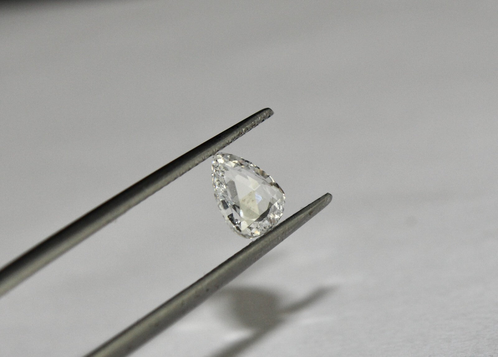 Certified Natural Rose Cut White Diamond Pear 0.74 Ct Loose Stone For Ring