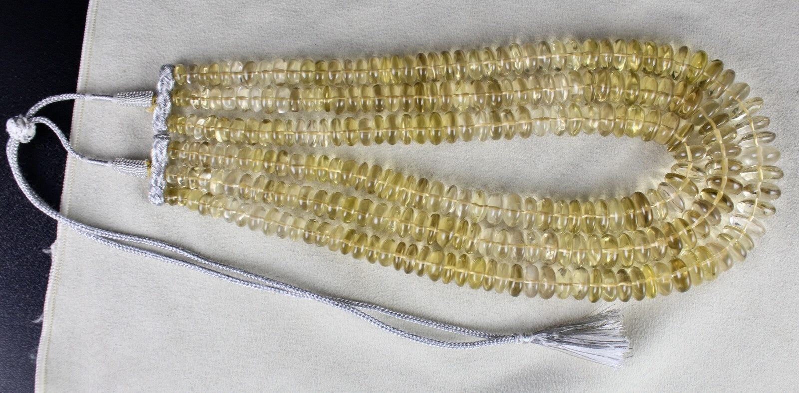 Natural Lemon Quartz Beads Necklace 1428 Ct Semi Precious Yellow Gemstone