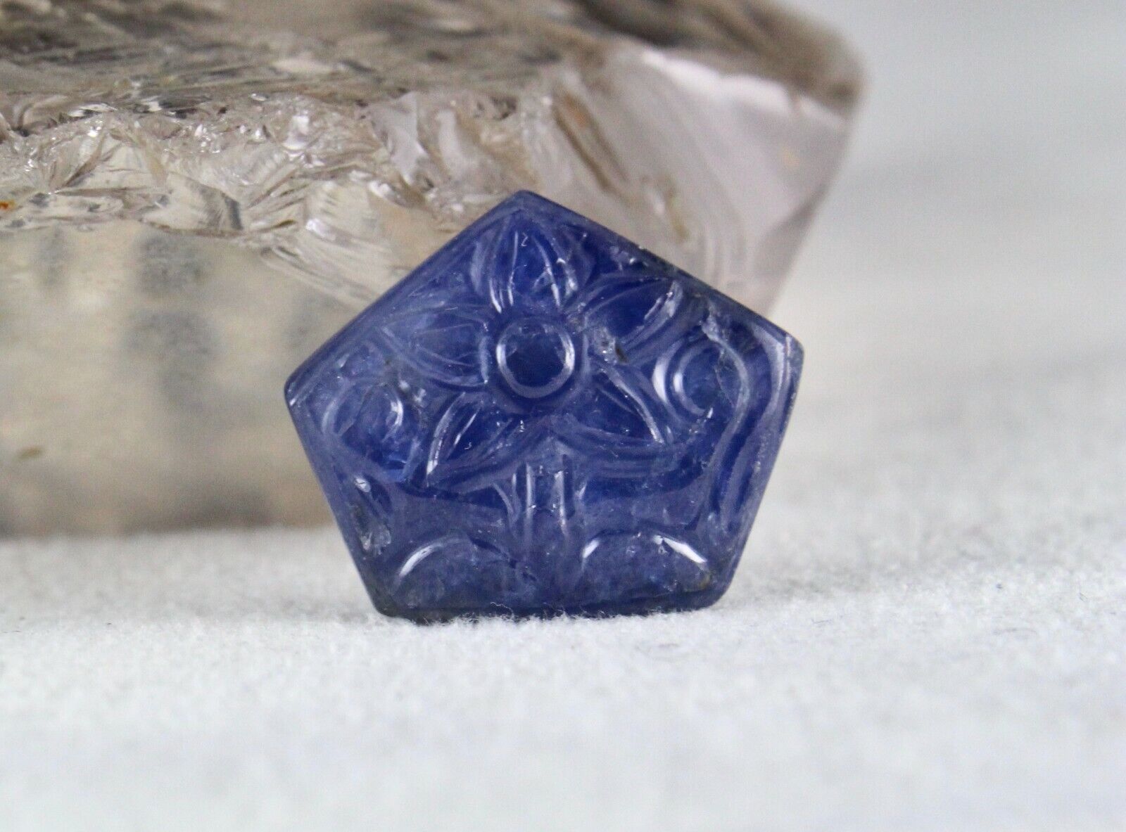 NATURAL UNTREATED BLUE SAPPHIRE CARVED 2 PCS 25.90 CARATS GEMSTONE RING PENDANT