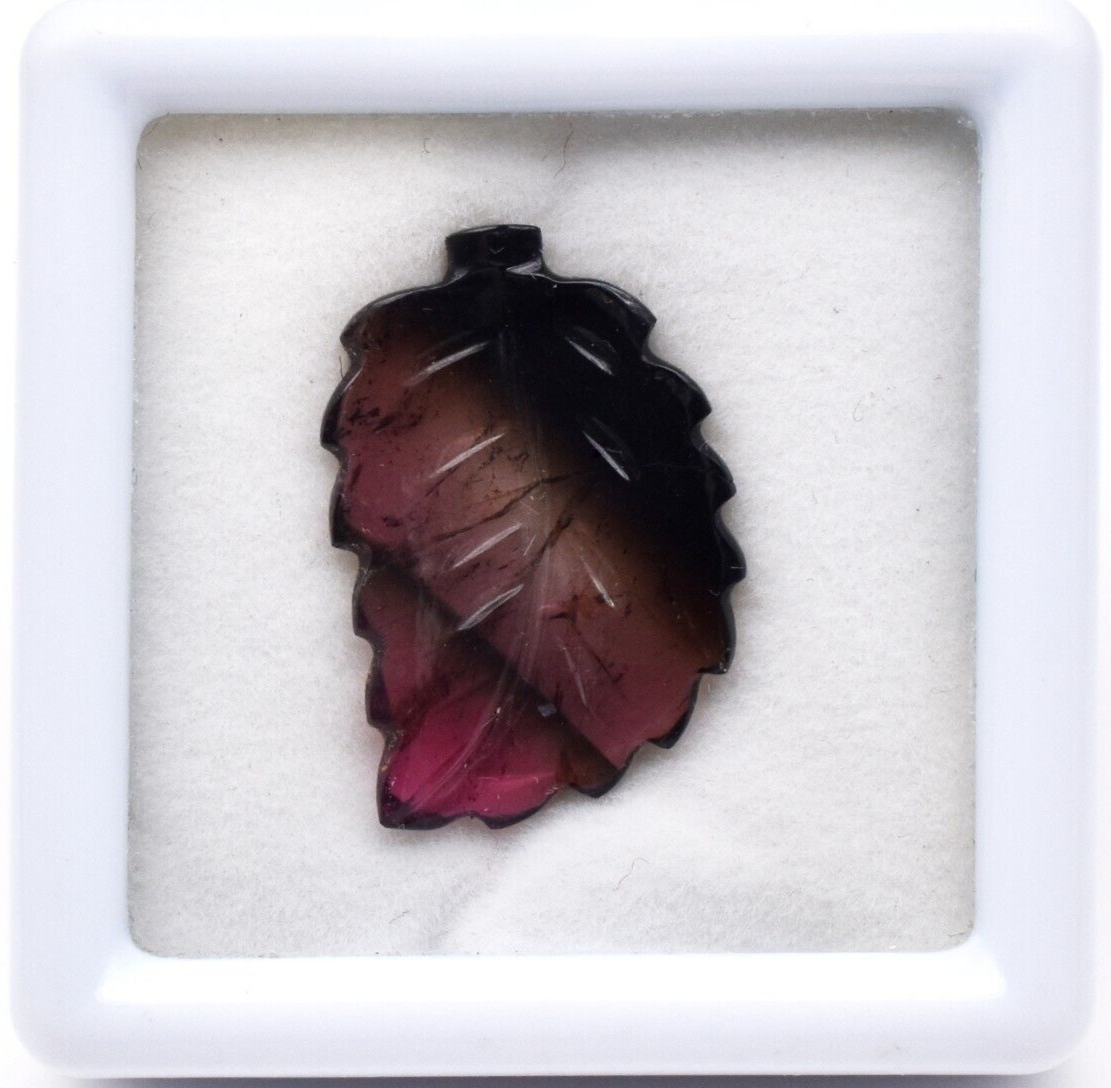 Natural Multi Tourmaline Carved Leaf 6.74 Ct Gemstone For Ring & Pendant