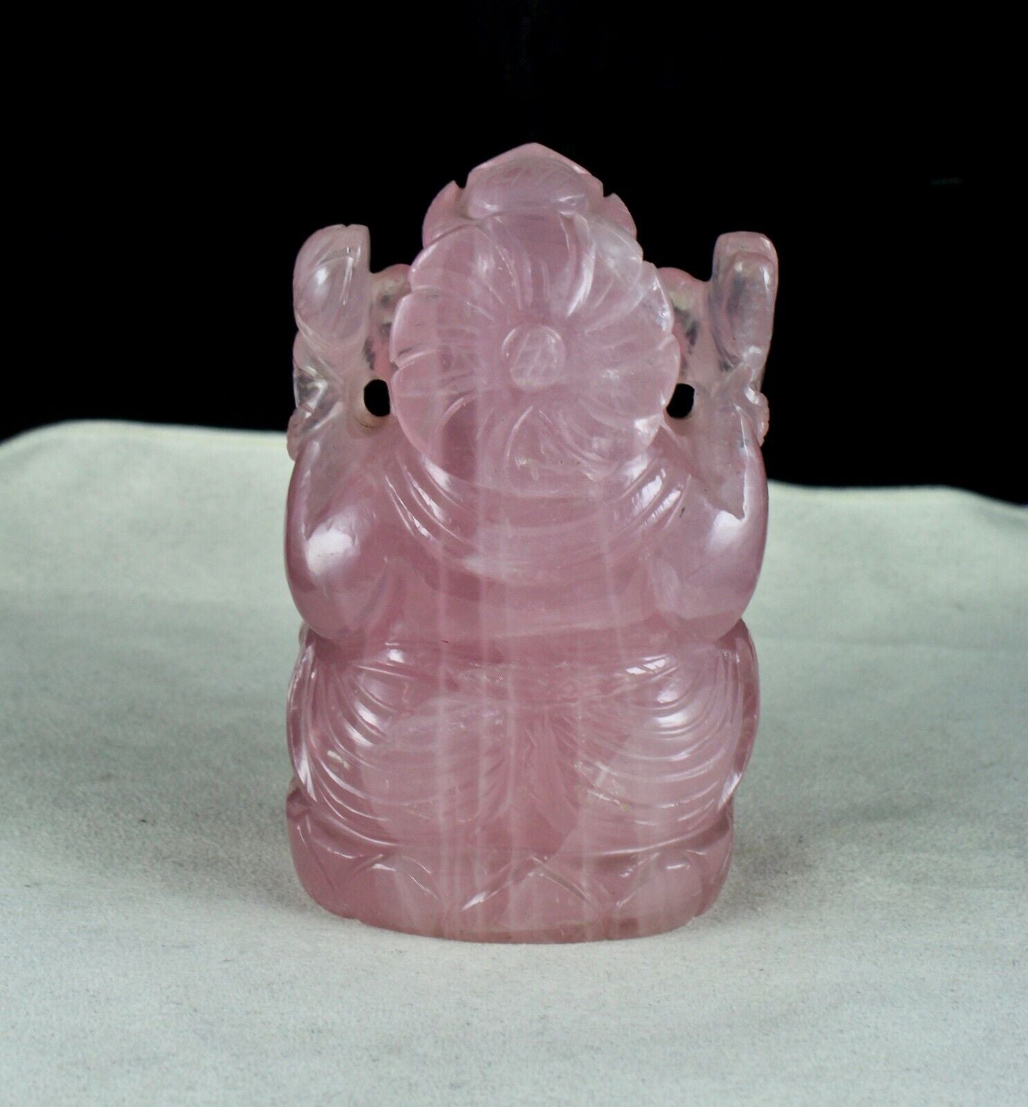 Pink Natural Rose Quartz Lord Ganesha 5" 4925 Ct Divine Gemstone Statue Figure