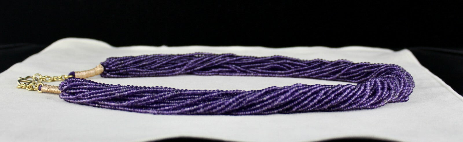 Certified Natural Amethyst 738 Ct Beads Round Sterling Silver Fashion Necklace