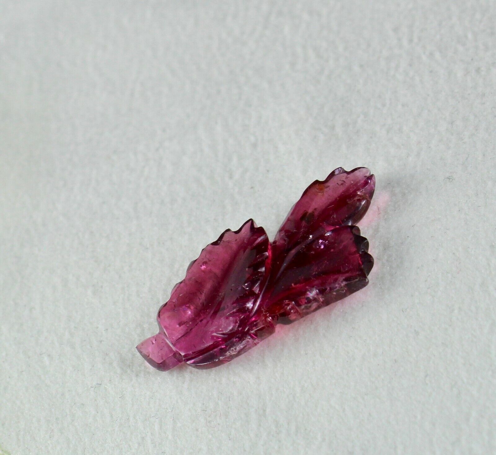 Natural Pink Tourmaline Carved Leaf 19.49 Ct Gemstone For Pendant Ring