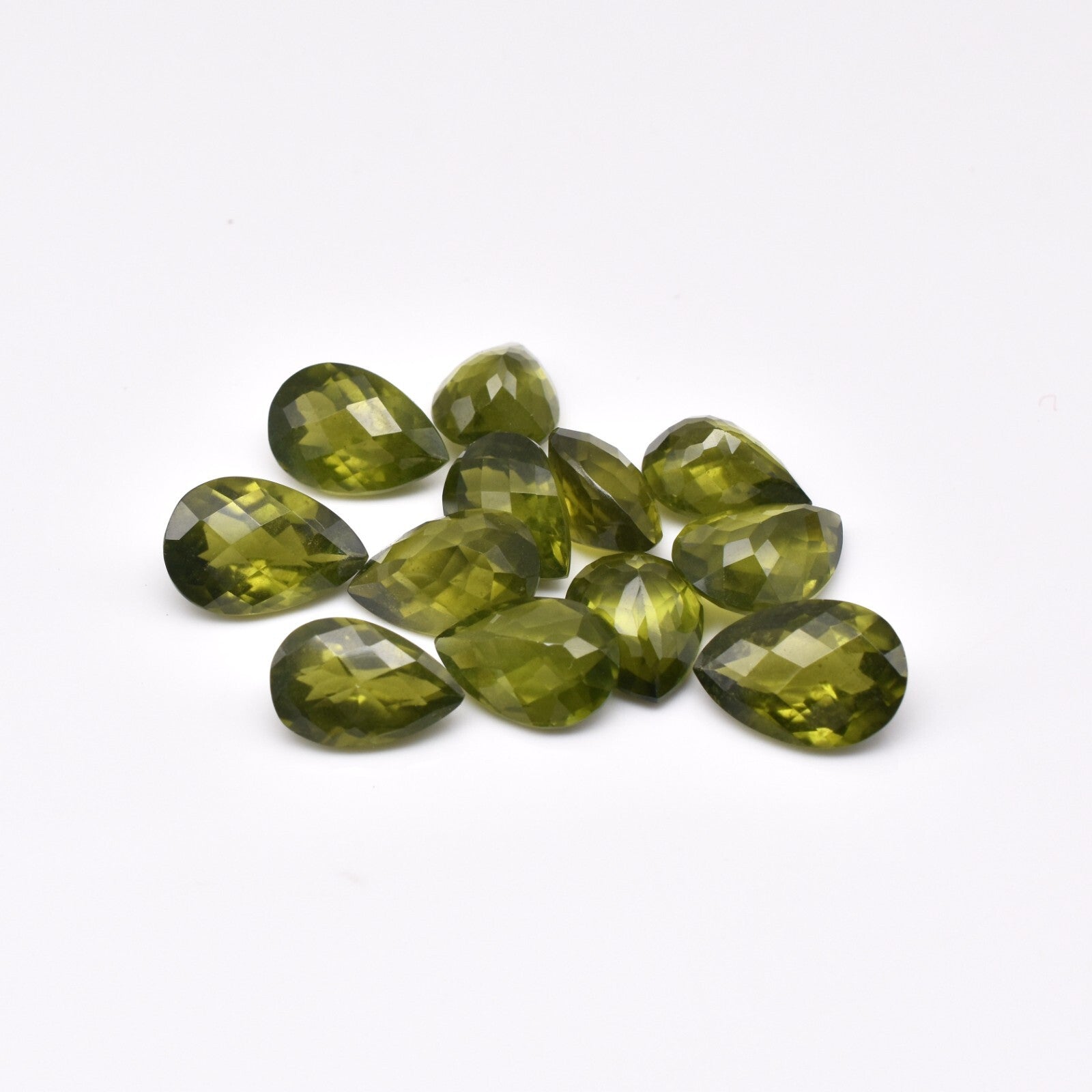Certified Natural Vesuvianite Idocrase 59.74 Ct Pear Cut Green Gemstone Set