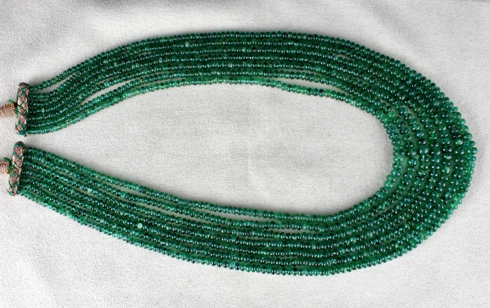 Certified Natural Emerald Beads 495 Ct Round Gemstone Party Necklace