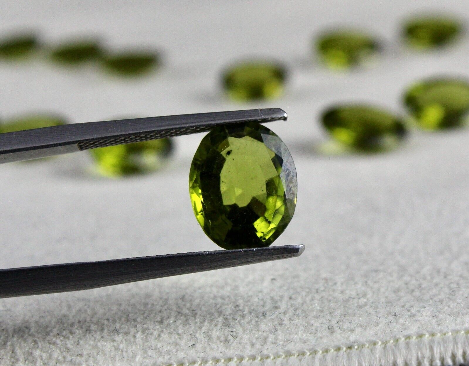 Natural Peridot Oval Cut 11x9mm 26 Pc 60.86 Ct Green Gemstone Ring Earring Set