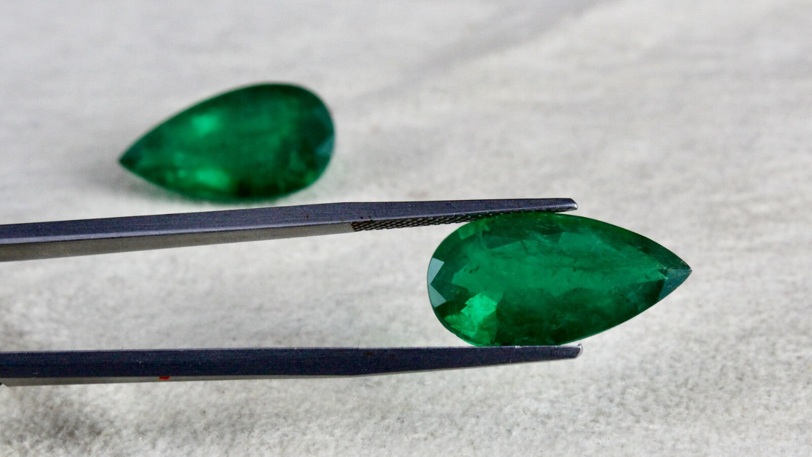Certified Natural Zambia Emerald 19.02 Ct Pear Pair Loose Gemstone Earrings