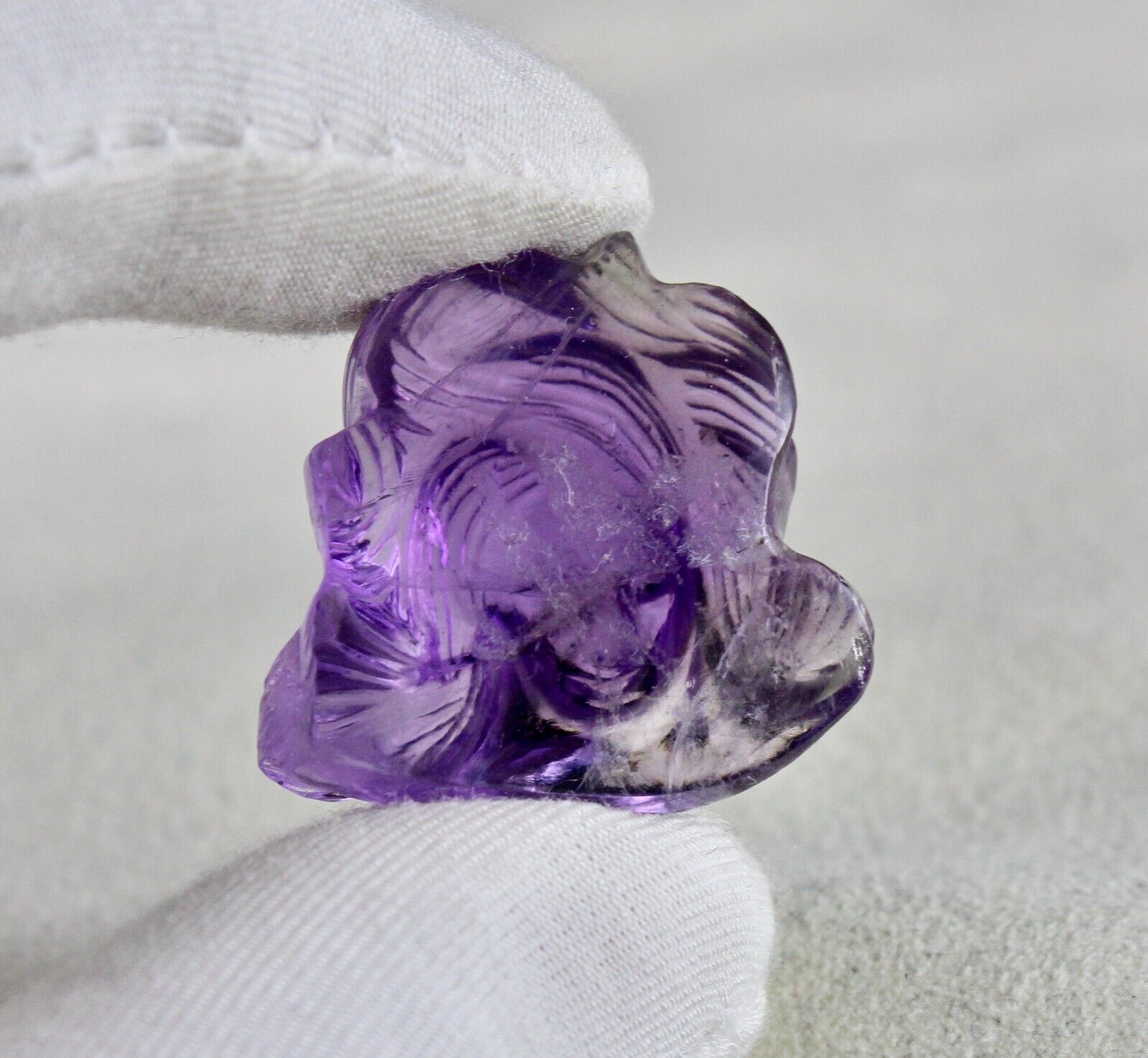 NATURAL BRAZILIAN AMETHYST LADY CARVED 46.89 CTS GEMSTONE PENDANT DESIGNING