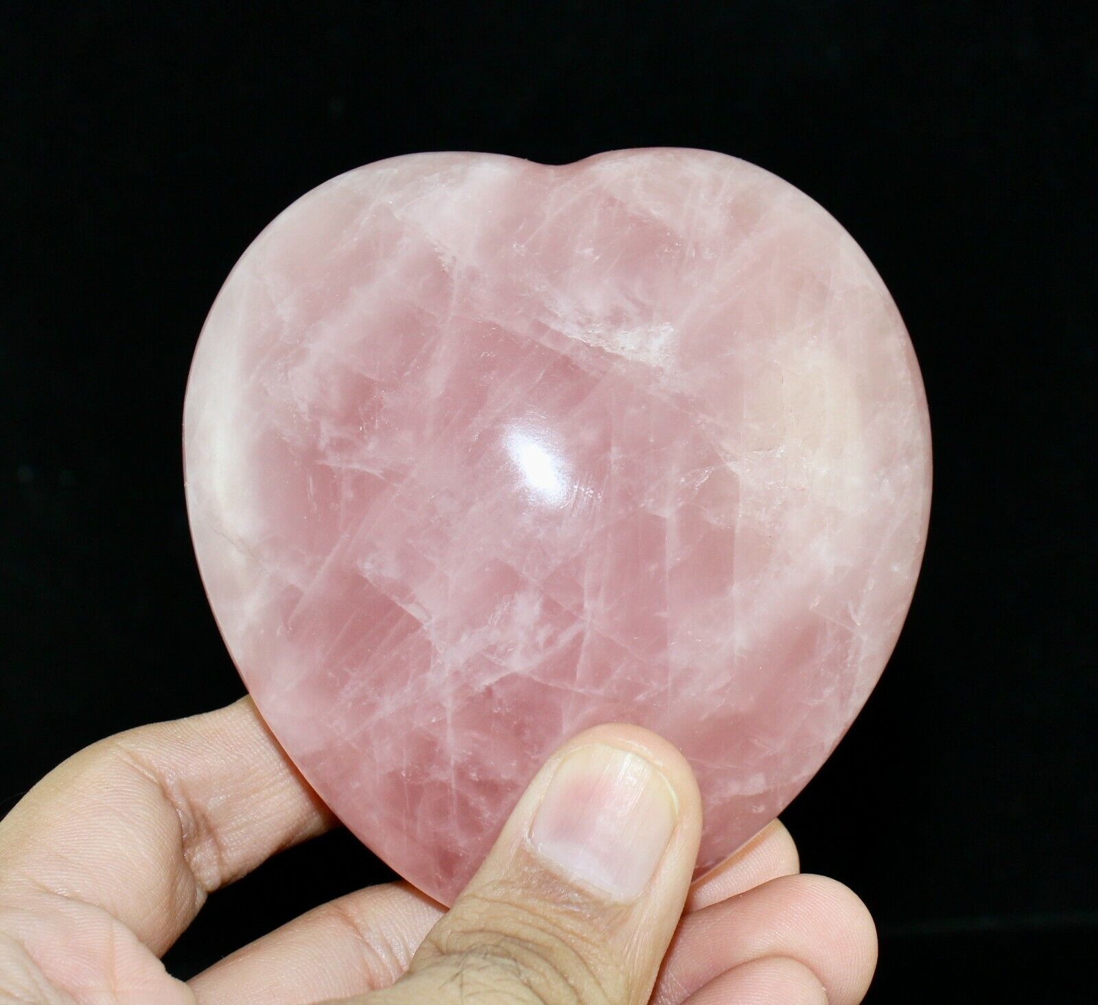 NATURAL ROSE QUARTZ HEART CARVED 2138 CTS GEMSTONE PAPER WEIGHT FOR HOME DECOR