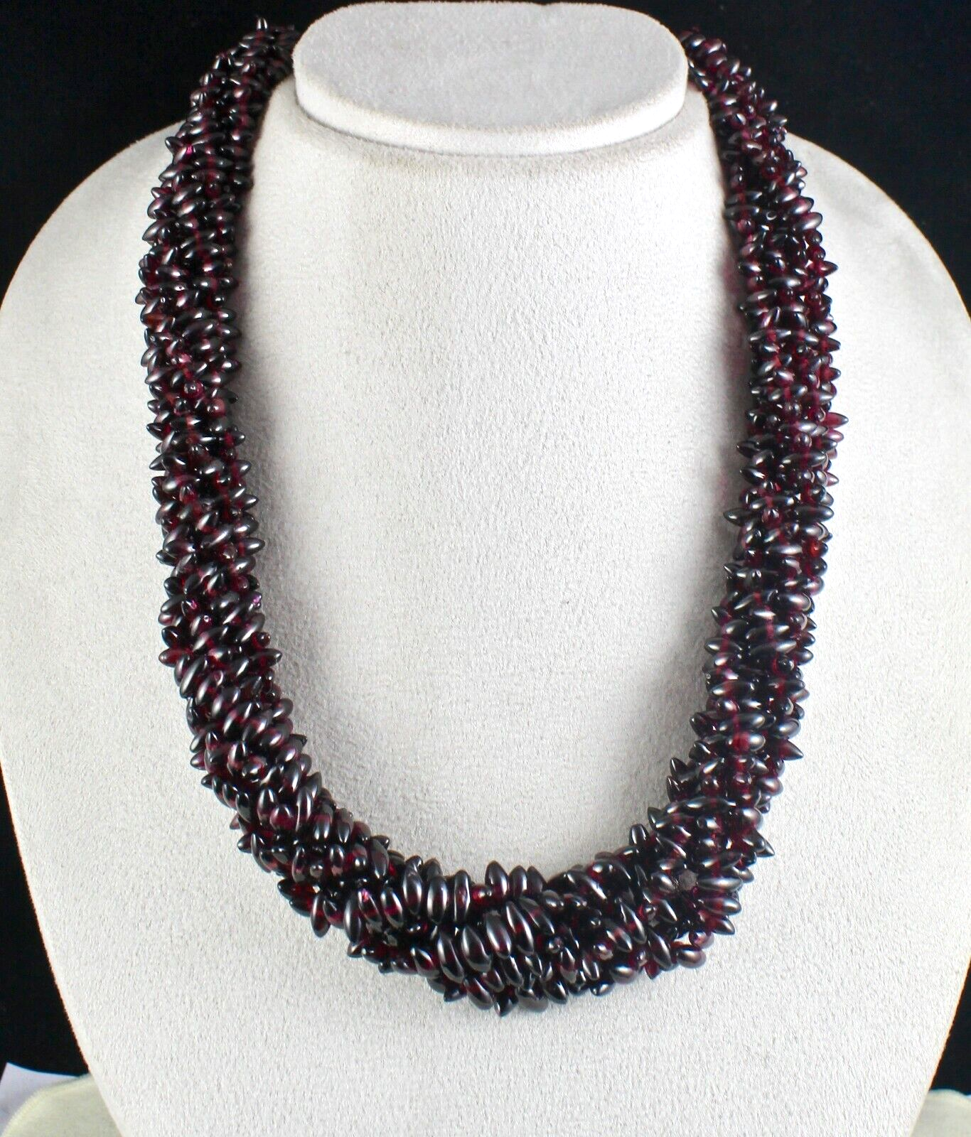 Natural Red Garnet Fancy Teardrop Necklace 1369 Ct Gemstone Beads Fine Jewelry