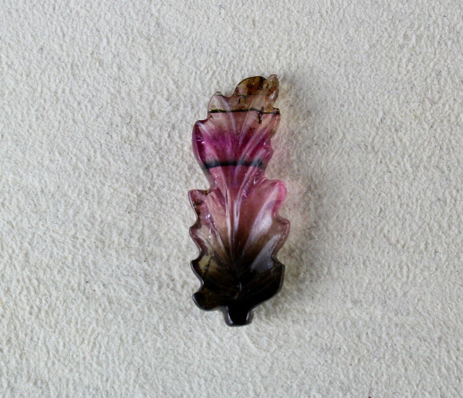 NATURAL MULTI TOURMALINE CARVED LEAF 13.80 CARATS GEMSTONE FOR RING & PENDANT