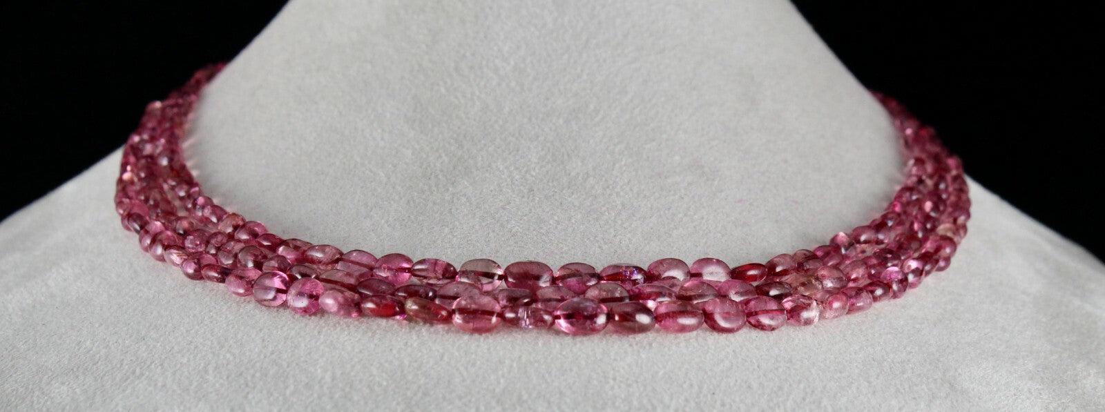 Certified Natural Tourmaline 244ct Beads Cabochon Old Gemstone Necklace