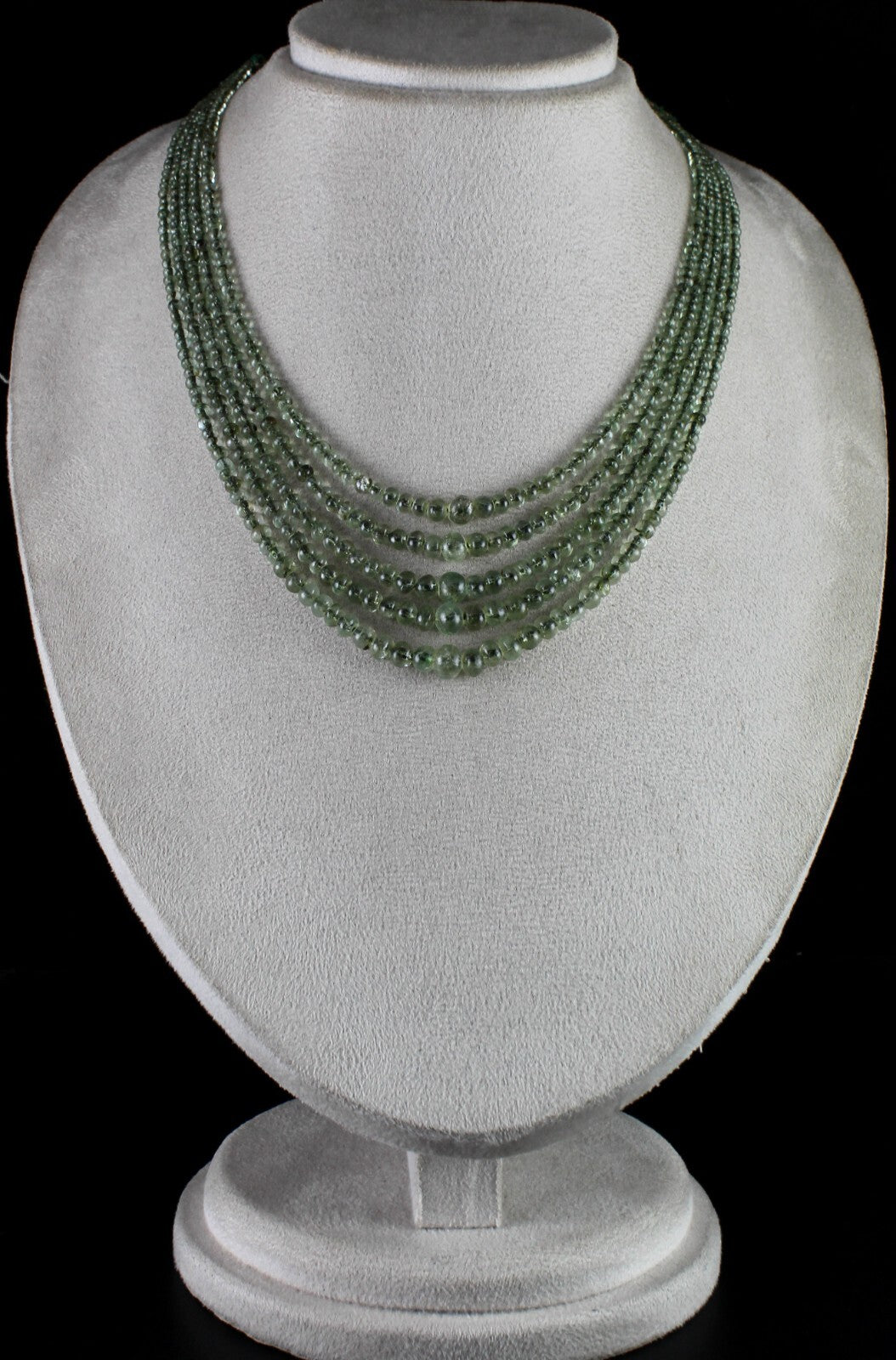 Certified Antique Old Natural Emerald Necklace Beads 5 L 249 Cts Gemstone