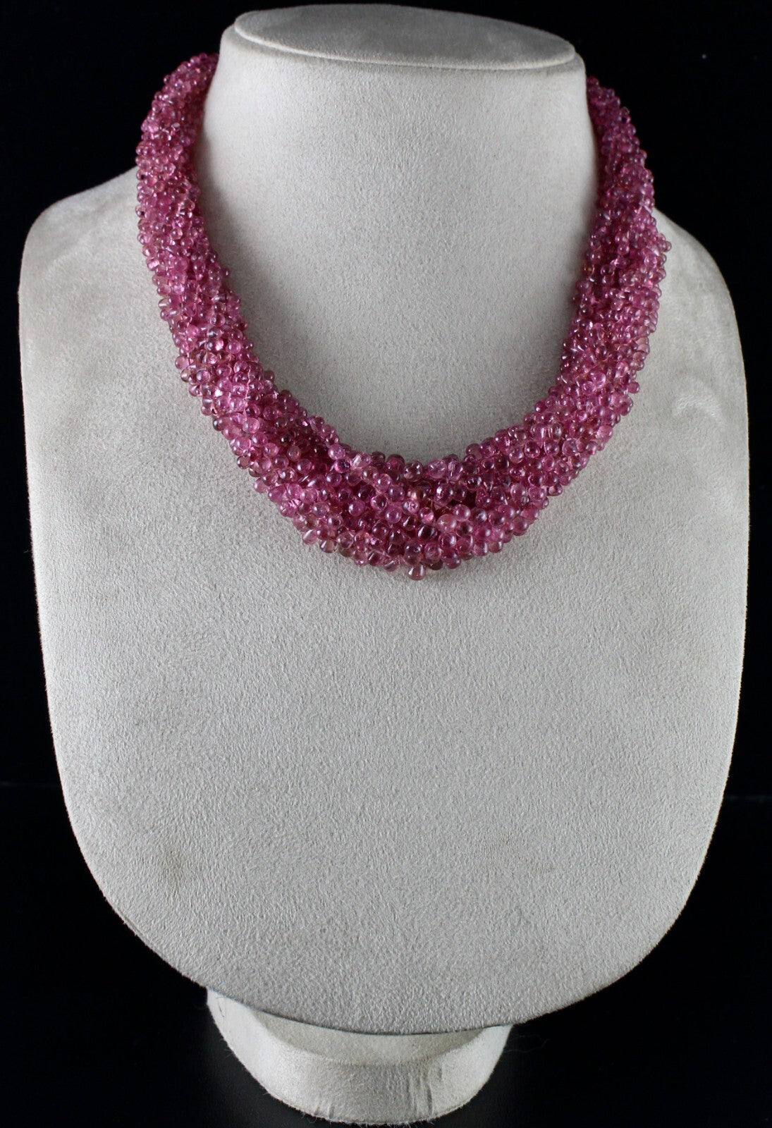 Certified Natural Tourmaline Rubellite Teardrop 626 Ct Gemstone Necklace