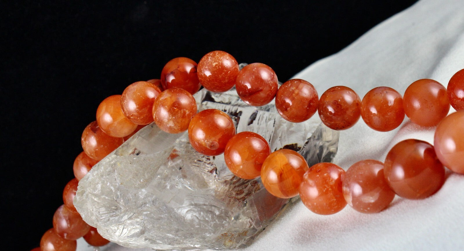 Orange Carnelian Beads Necklace 1173 Ct Round Gemstone Fashion For Women