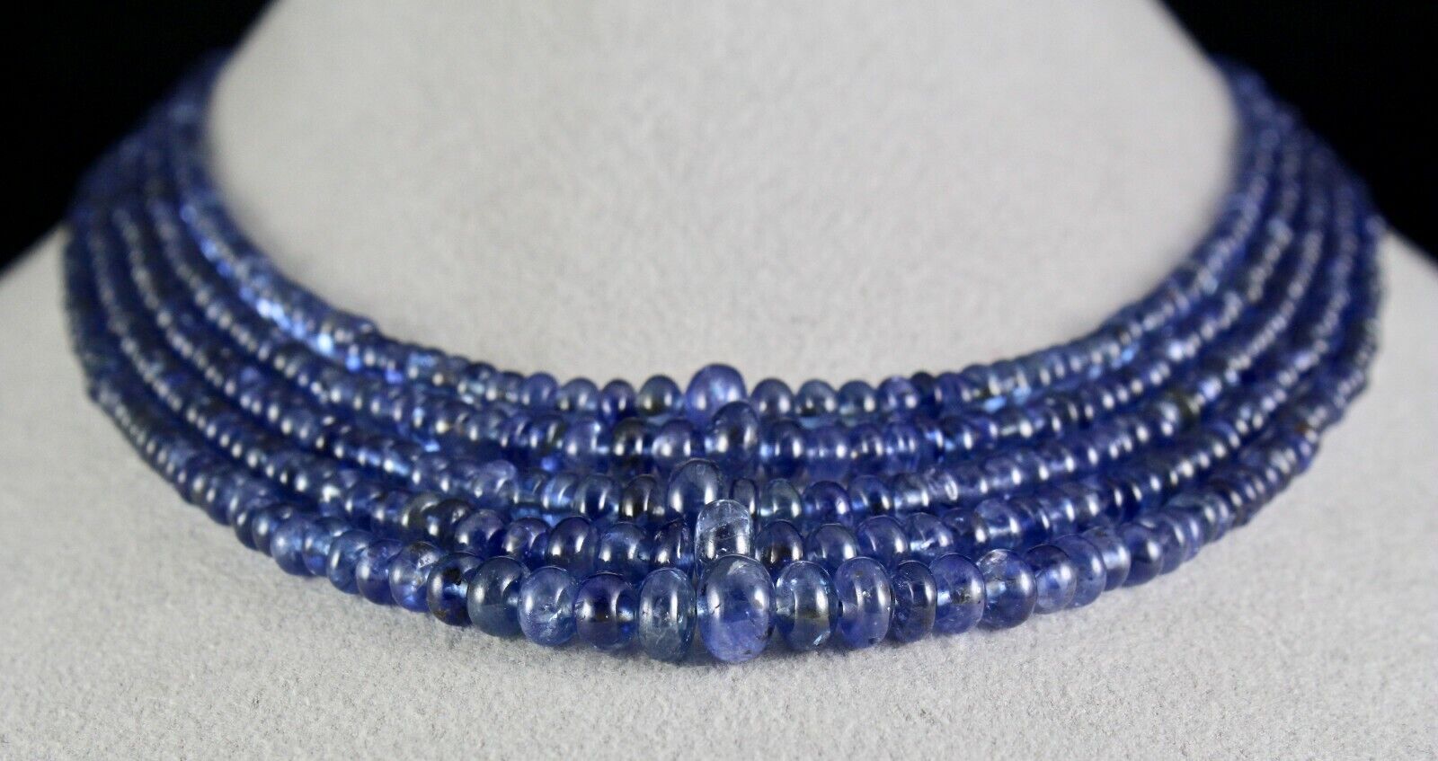 NATURAL OLD BURMA BLUE SAPPHIRE BEADS ROUND 5 L 395 CT GEMSTONE SILVER NECKLACE