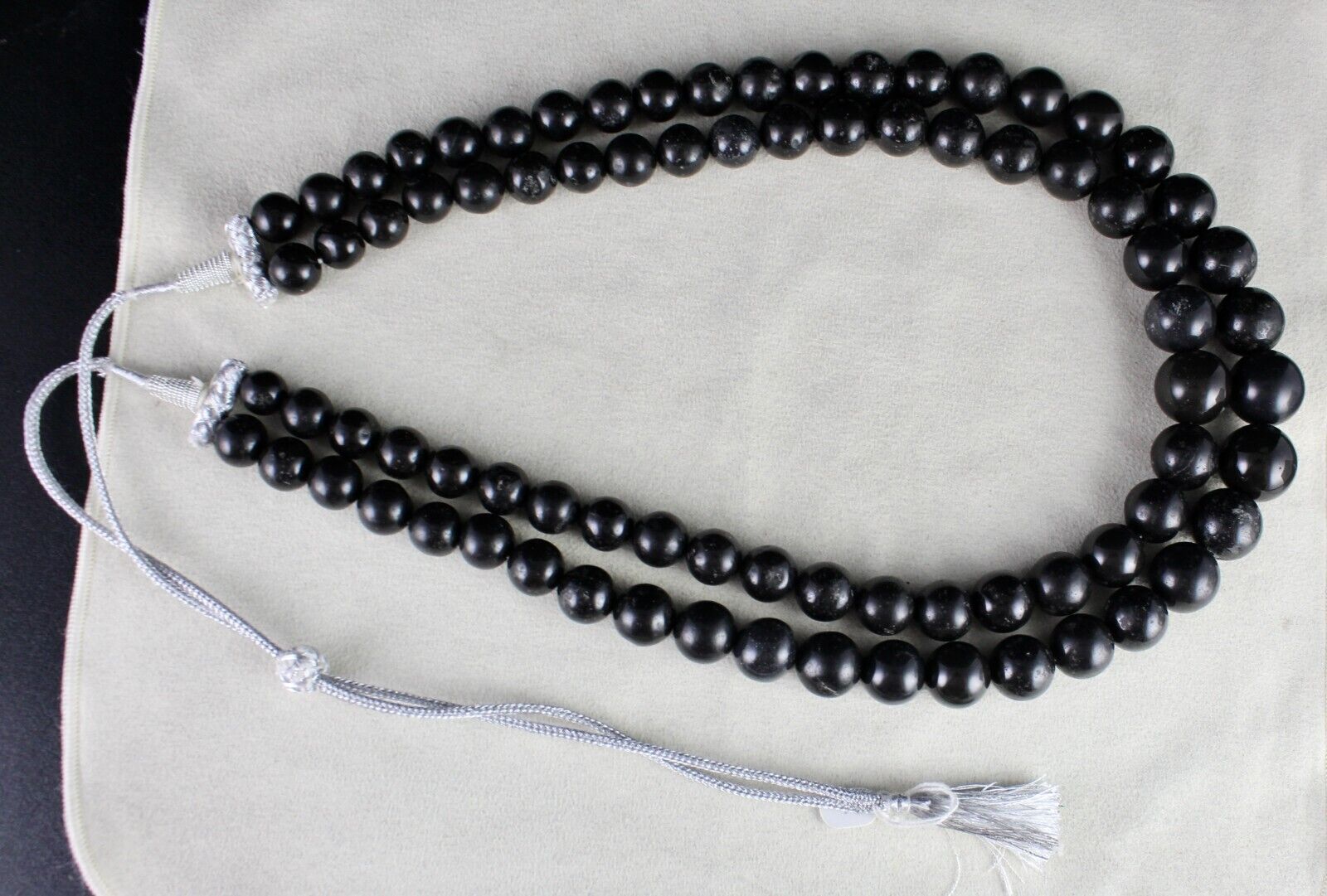 Natural Black Jade Beads Round 2 L 1658 Ct Big 19mm Gemstone Fashion Necklace