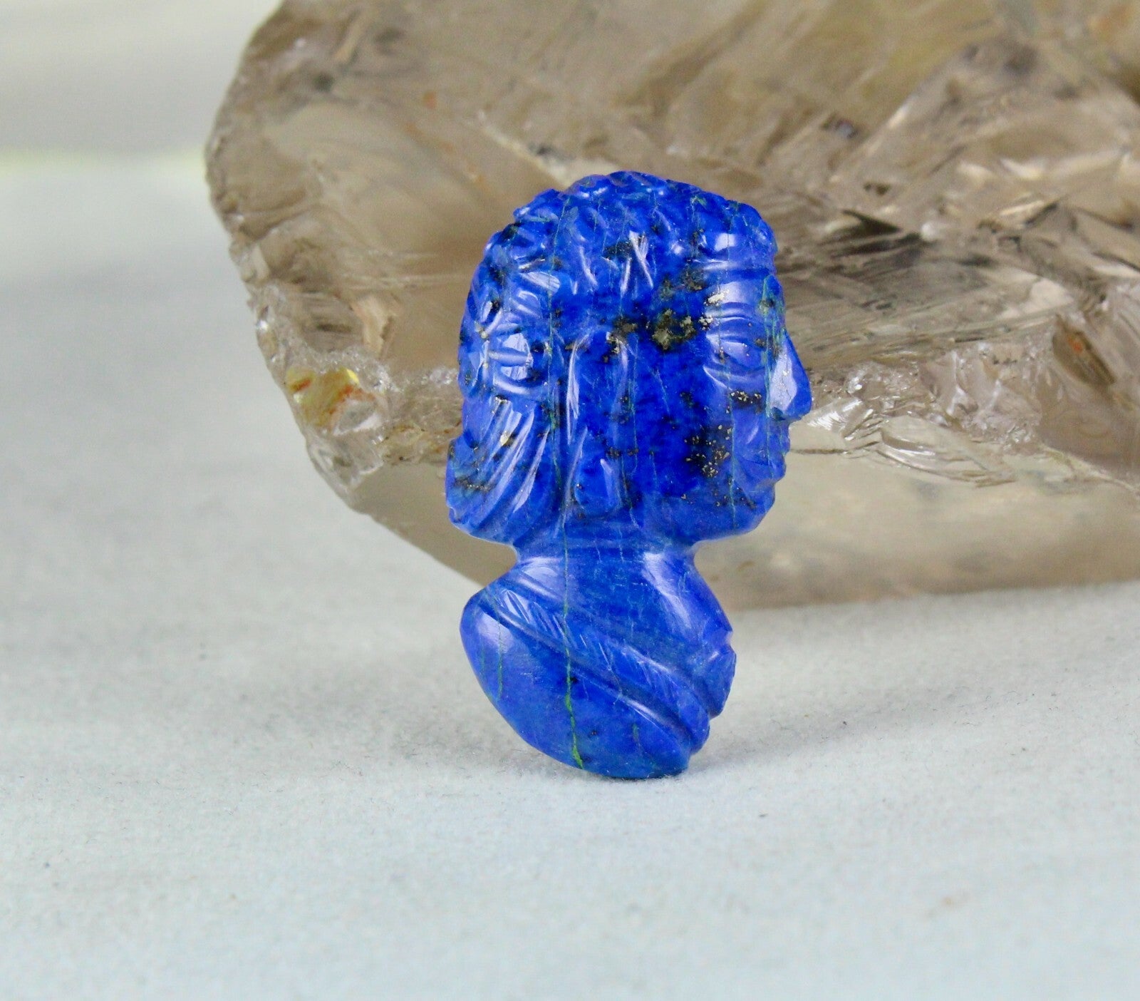 Natural Lapis Lazuli 35mm 57.95cts Carved Gemstone For Pendant Design