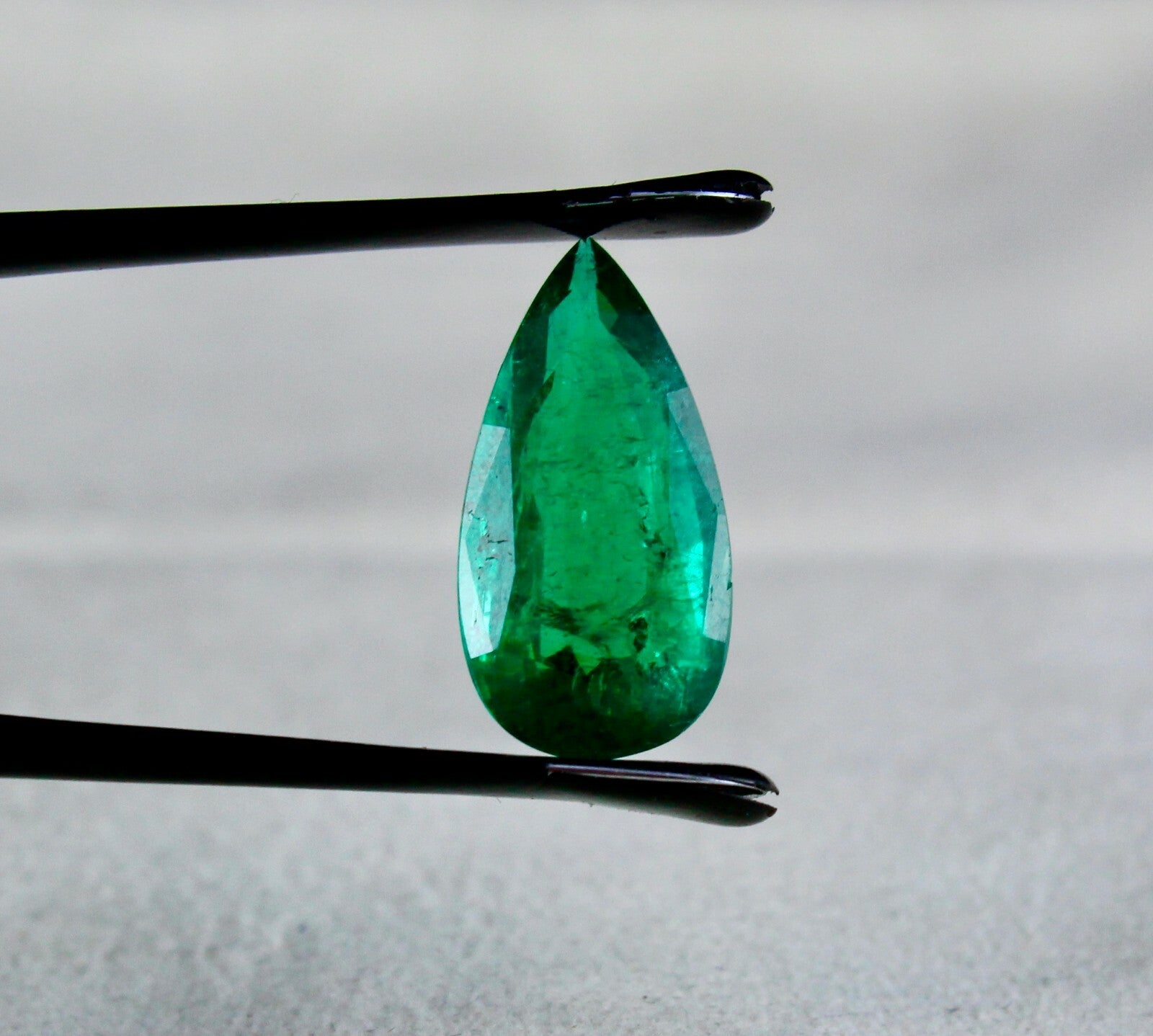 Gtl Certified Natural Zambian Emerald Pear 5.76 Ct Loose Gemstone Ring Pendant