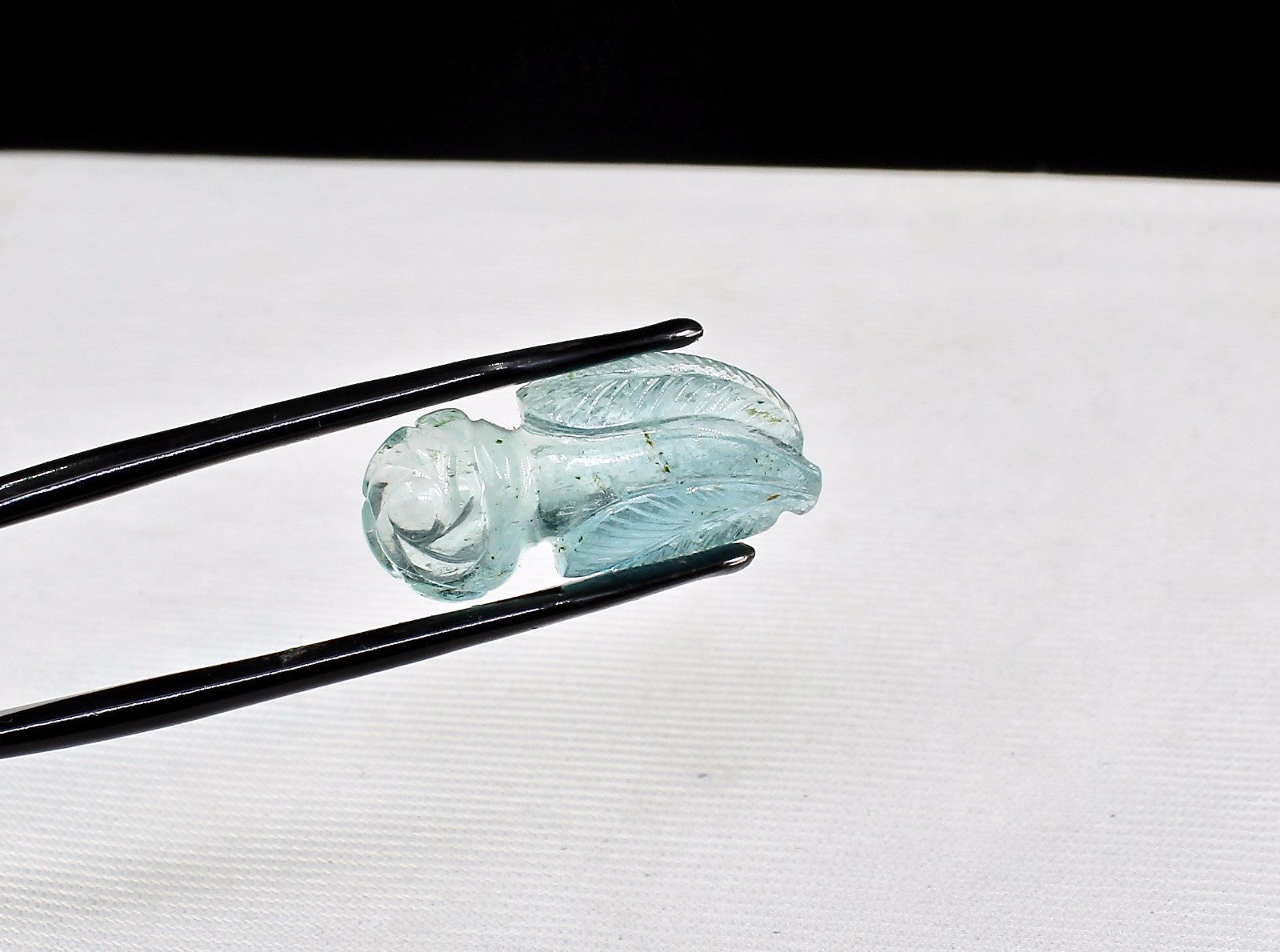 Natural Aquamarine 27mm 21ct Carved Gemstone Ring Pendant