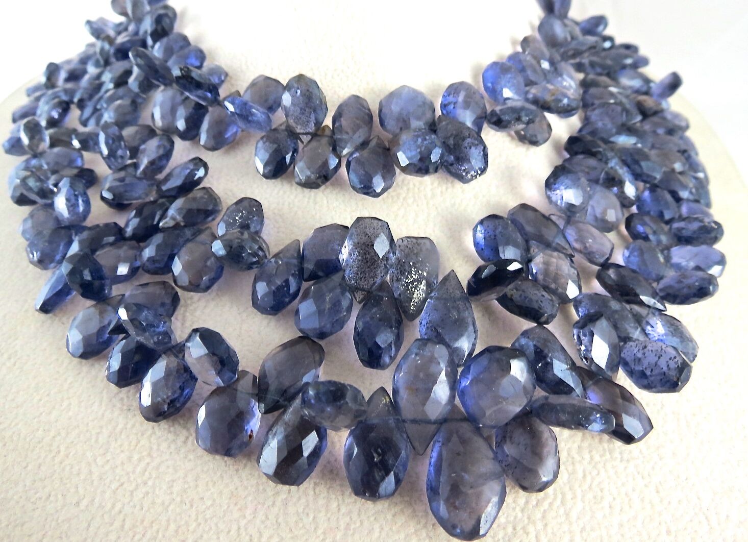 Natural Iolite Beads Teardrop 3 L 870 Ct Blue Gemstone Fashion Necklace