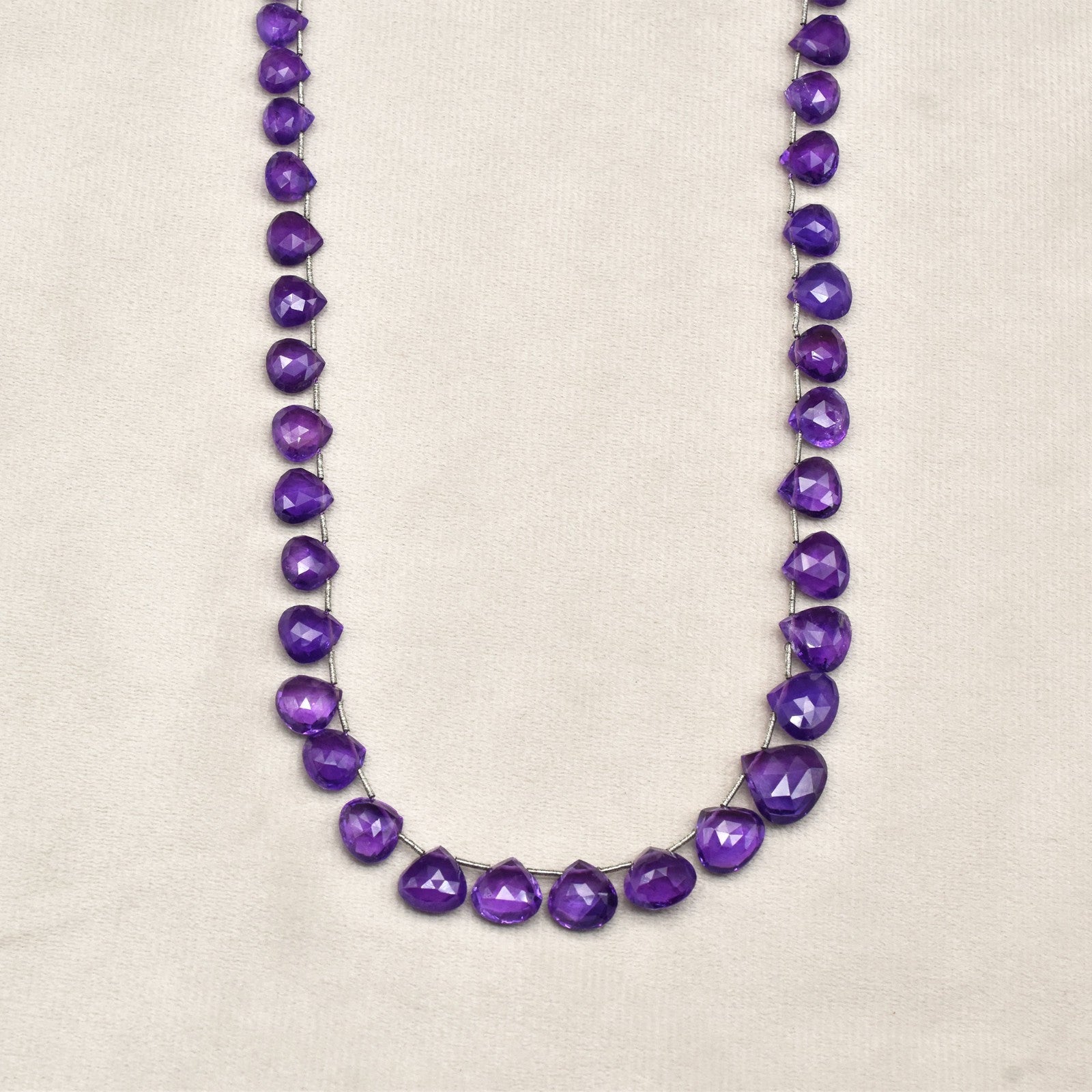 Natural Amethyst 783ct Beads Tear Drops 14mm Purple Gemstone Necklace