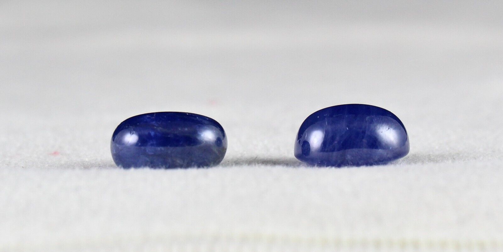 Natural Blue Sapphire Long Oval Cabochon 12.63 Ct Loose Gemstone Pair Earring