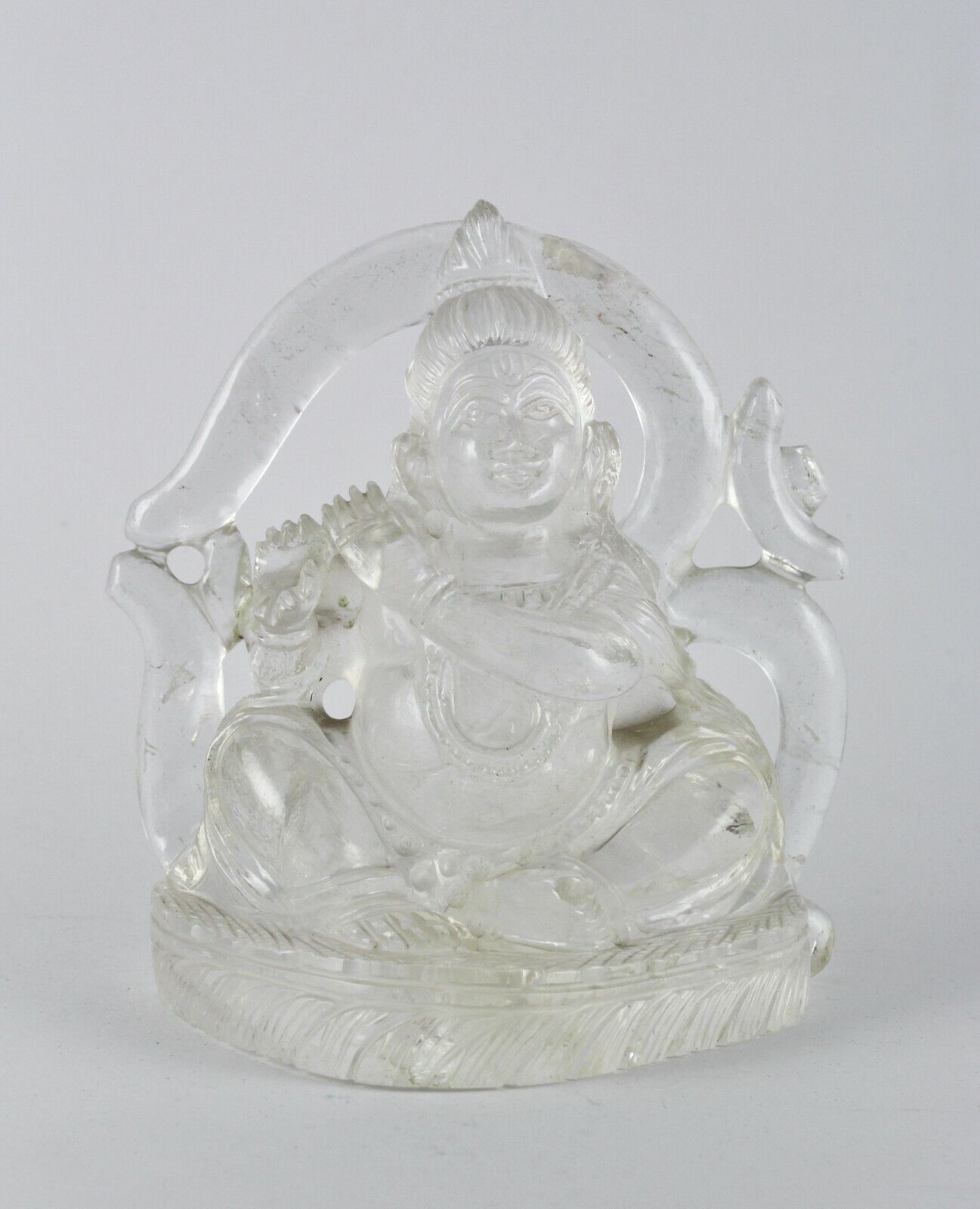 SPIRITUAL NATURAL ROCK CRYSTAL QUARTZ LORD KRISHNA 3965 CTS GEMSTONE STATUE