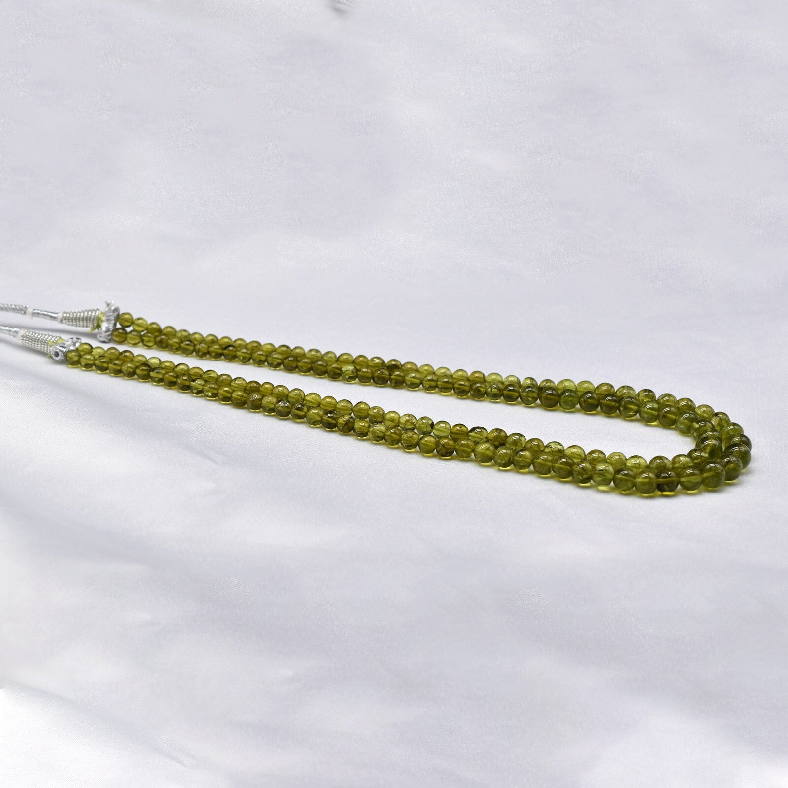 Natural Peridot Necklace Round Beads 299 Ct Semi Precious Drilled Gemstone