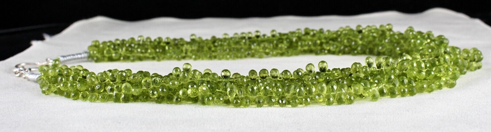 Natural Peridot Beads Tear Drops 5 L 829 Ct Gemstone Silver Fashion Necklace