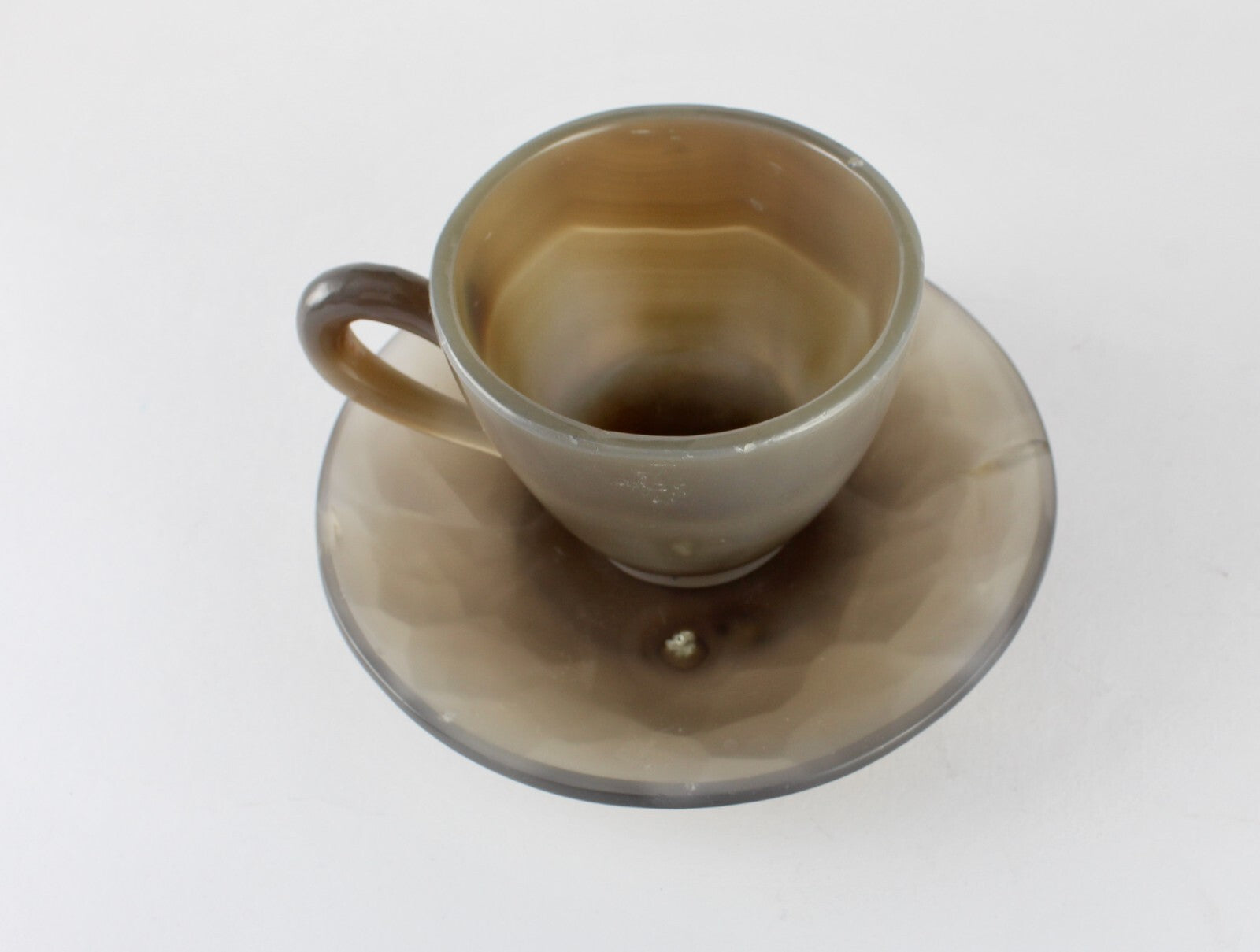 Certified Handcrafted Natural Chalcedony 1435 Ct Designer Cup Plate Home Decor