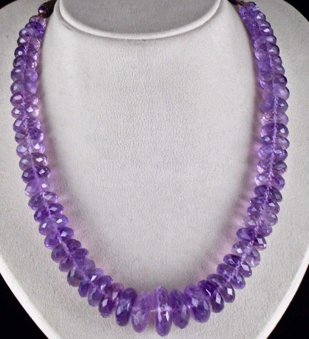 Amethyst Beads Faceted Round Necklace 1 L 805 Ct Purple Gemstone Fashion