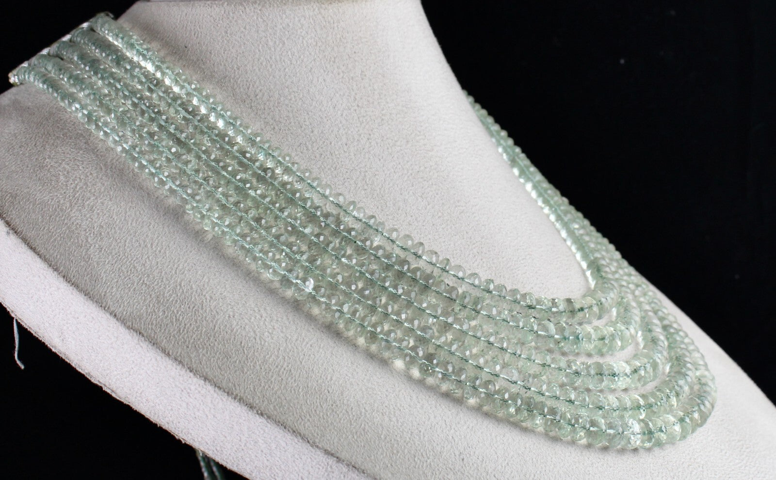 Certified Green Amethyst Faceted Round 935 Ct Beads Fashion Necklace For Women