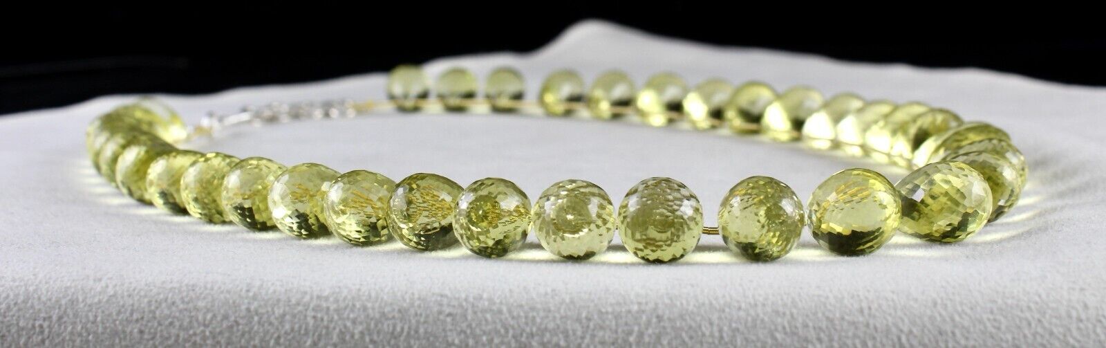 Natural Lemon Quartz Beads 1 L 466 Ct Teardrops Gemstone Silver Finest Necklace