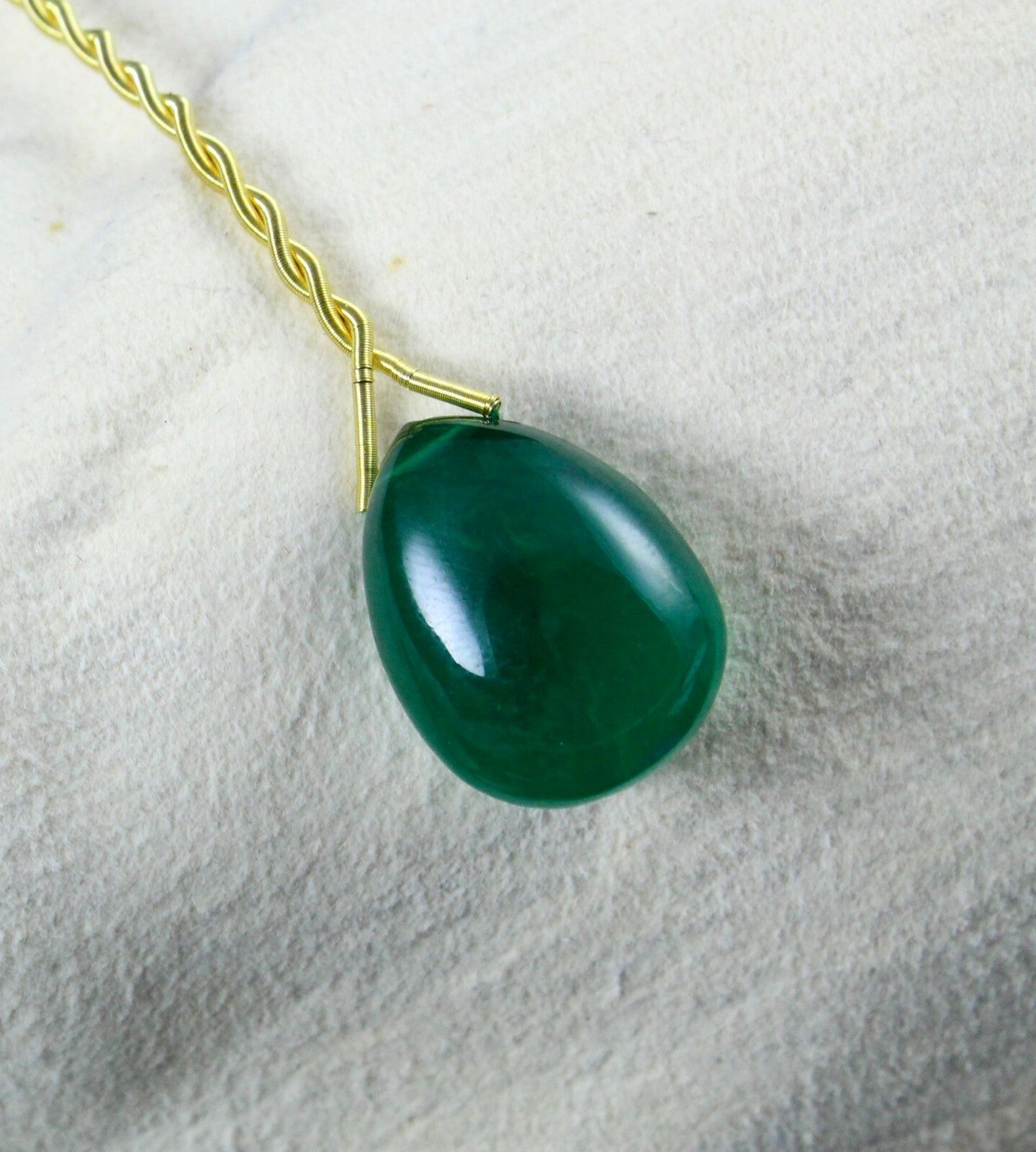 Certified Natural Zambia Emerald 23.80 Ct Teardrop Gemstone Pendant For Women