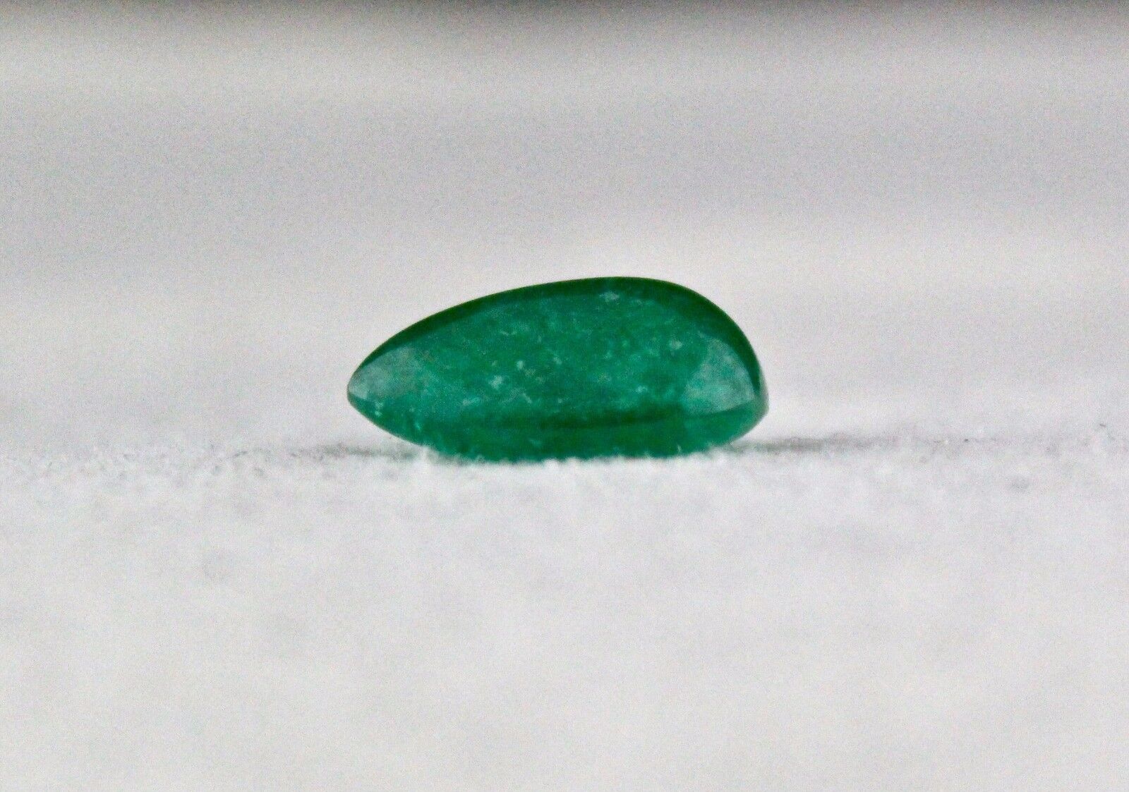 Certified Natural Zambia Emerald Pear Cabochon 5.59 Ct Gemstone For Ring Pendant