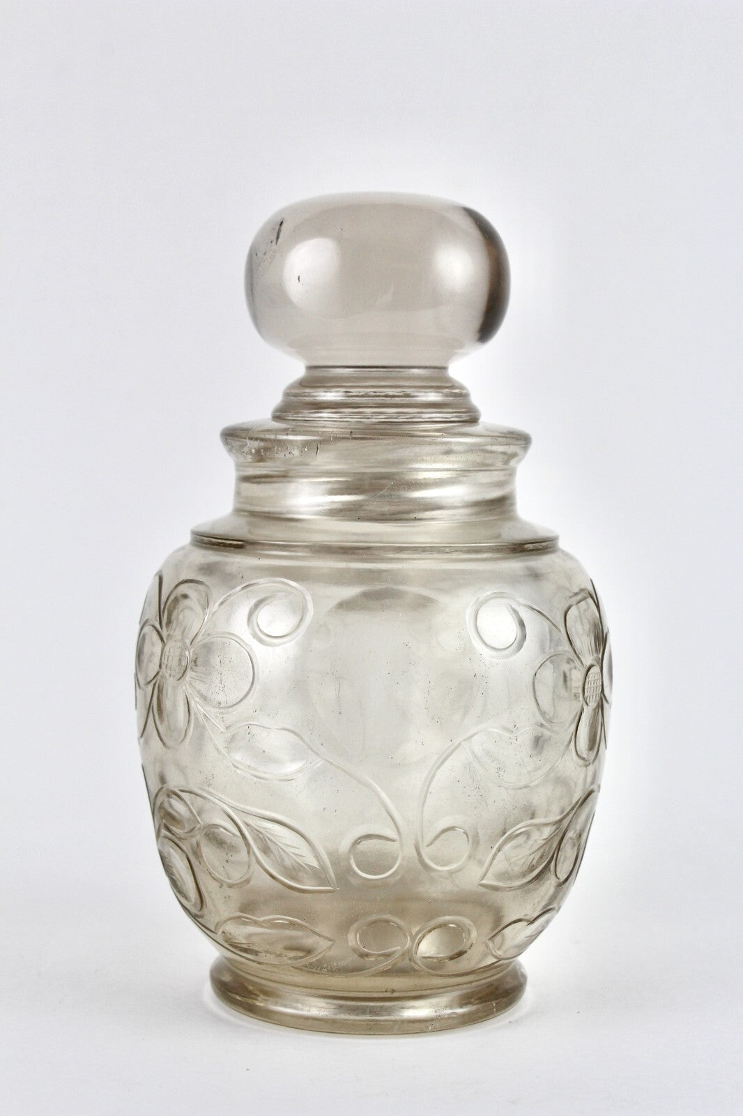 Certified Handcrafted Smoky Quartz 1960 Ct Carved Perfume Bottle Home Decor