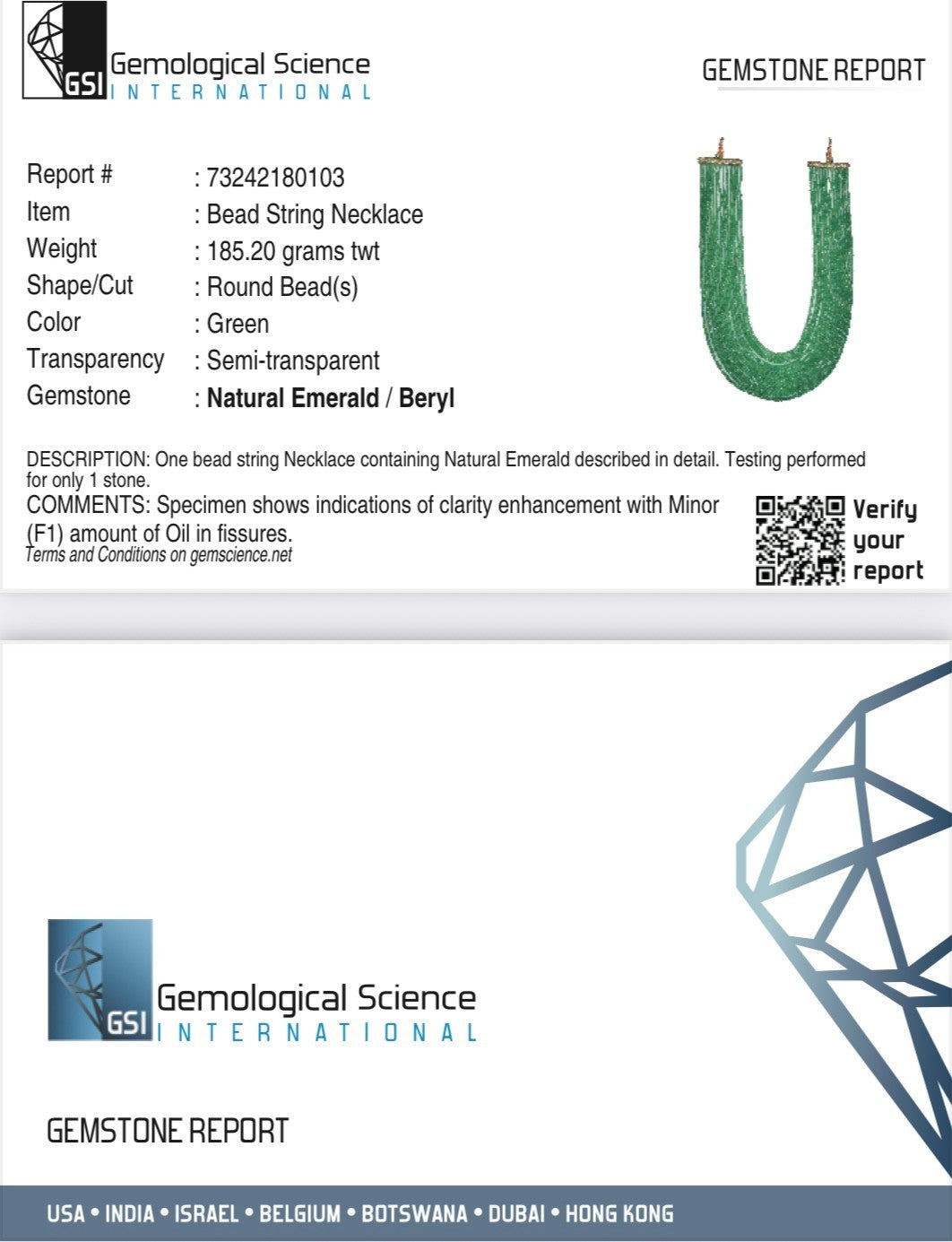 Natural Zambian Emerald Beads Necklace 871 Carat 13 Line Certified Gemstone