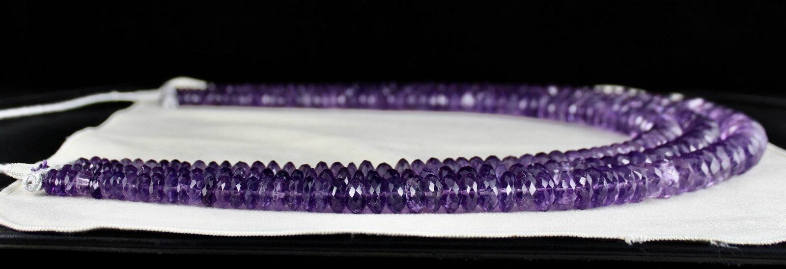 Certified Natural Brazilian Amethyst 3 Ct Faceted Beads Round 2320 Necklace