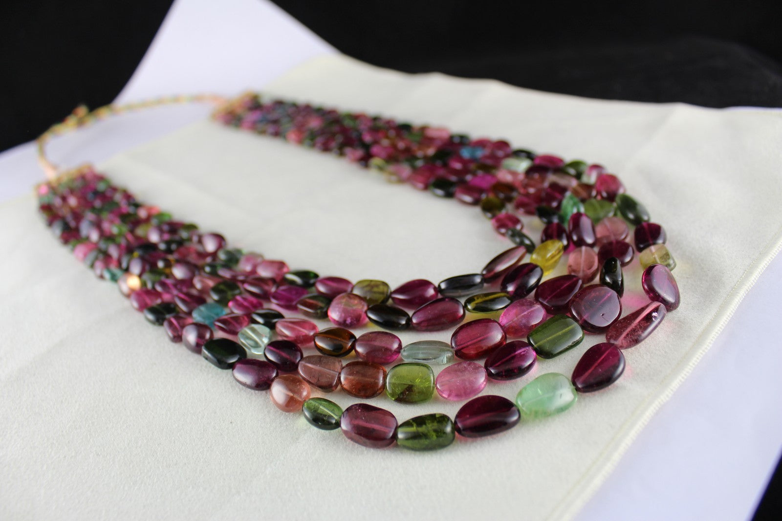 Certified Natural Watermelon Tourmaline Beads Necklace 5l 1253 Ct Gemstone Piece