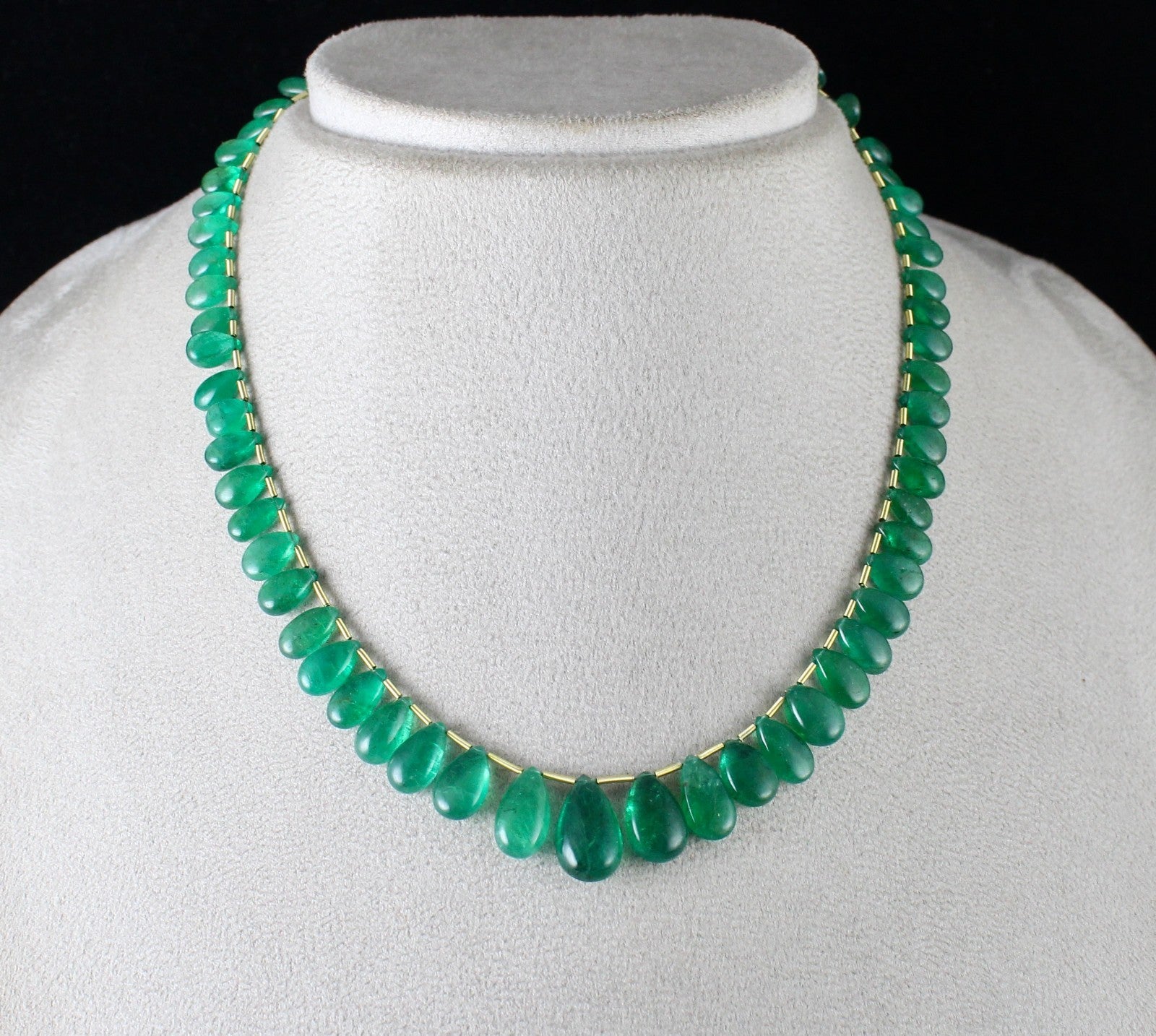 Certified Natural Emerald Teardrop Necklace 103.87 Ct Hanging Gemstone Designing