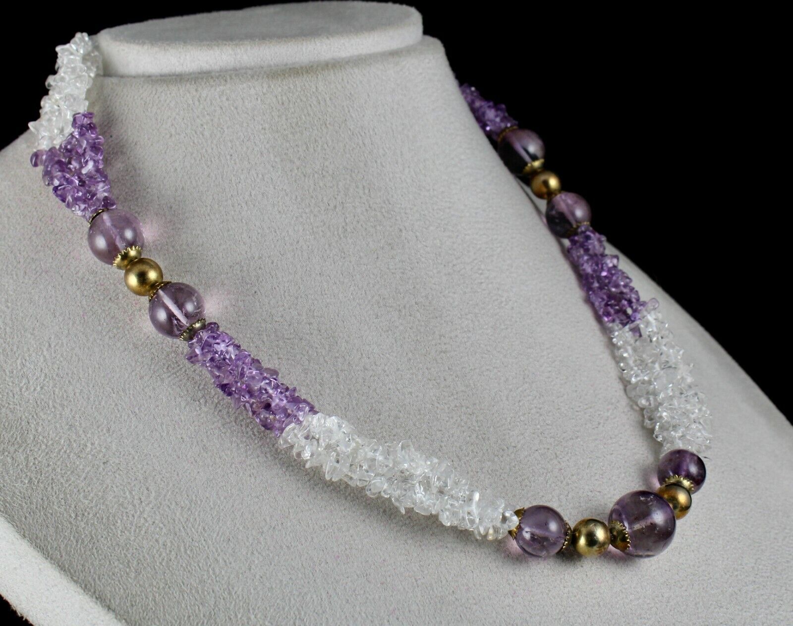 Natural Amethyst Crystal Quartz Fancy 364 Carats Uncut Designer Fashion Necklace