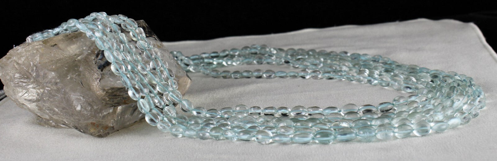 Certified Fine Natural Blue Aquamarine 680 Ct Beads Long 6 L Gemstone Necklace