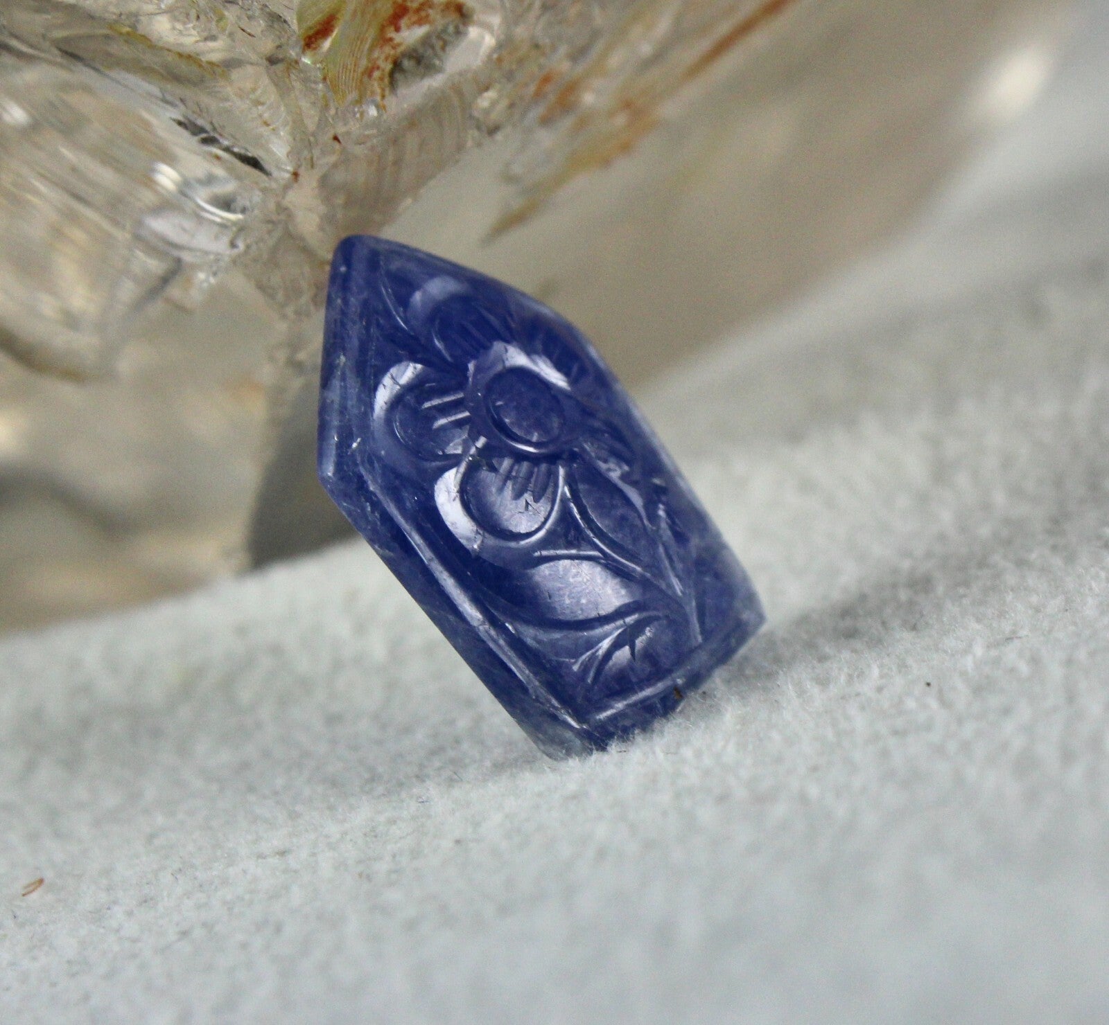 Certified 25.90 Ct Natural Untreated Blue Sapphire Carved Set Sterling Silver