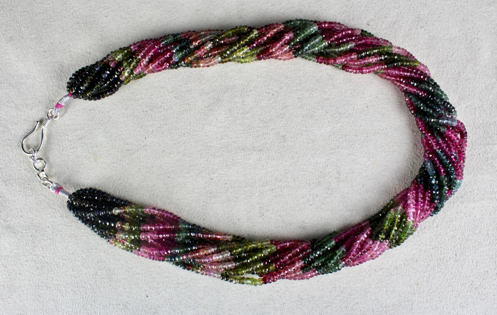 Certified Natural Multi Tourmaline 560 Ct Faceted Round Beads Necklace For Women