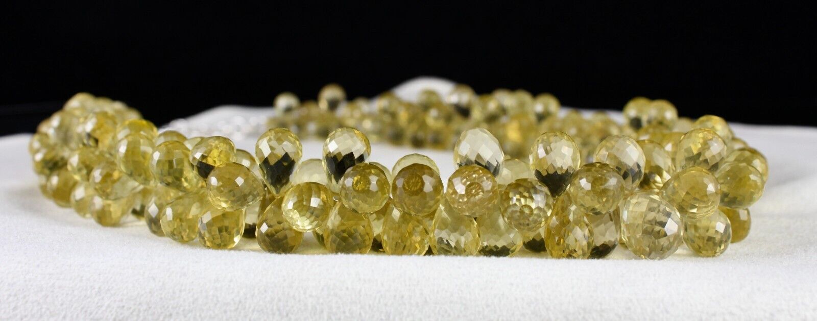 Natural Lemon Quartz Beads 1 L 1193 Ct Teardrops Yellow Gemstone Finest Necklace