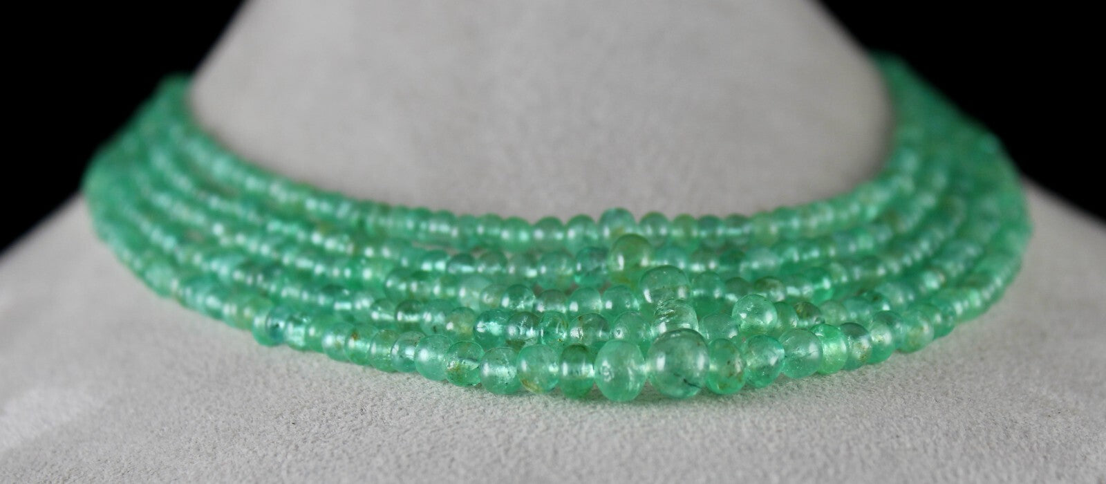 Certified Antique Colombian Emerald 315 Ct Beads Round Gemstone Necklace