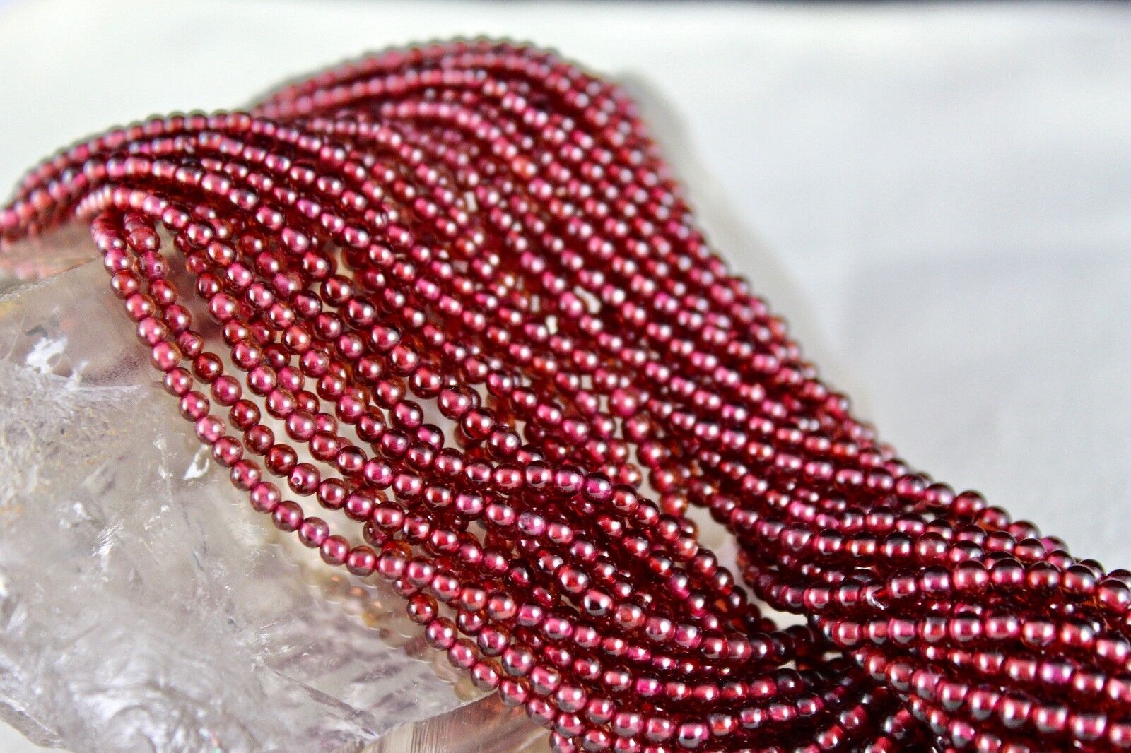 Natural Red Garnet Round Beads 17 L 778 Ct Gemstone Fashion Necklace Accessories